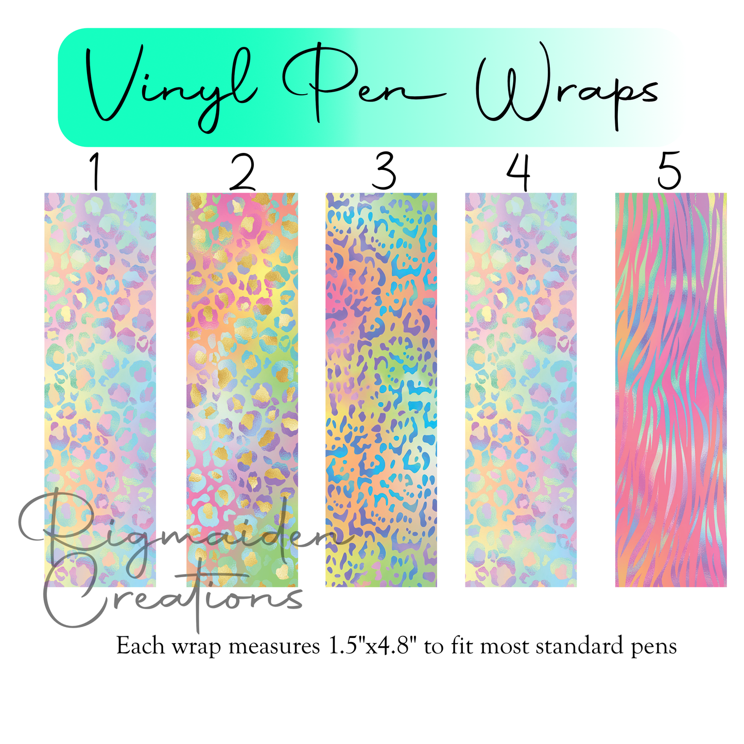 Pastel Animal Print Pen Wraps