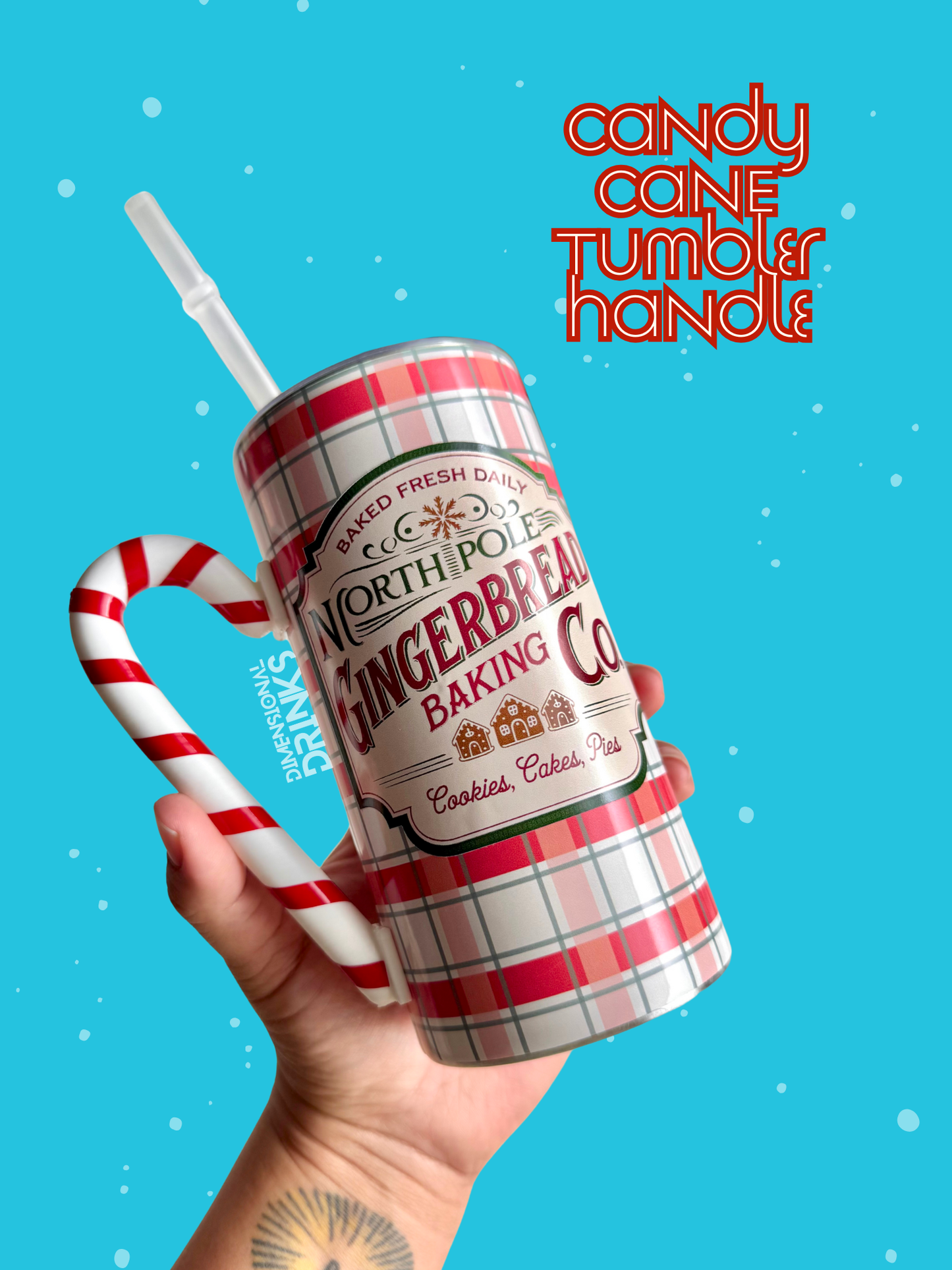 Candy Cane Tumbler Handle Digital STL File