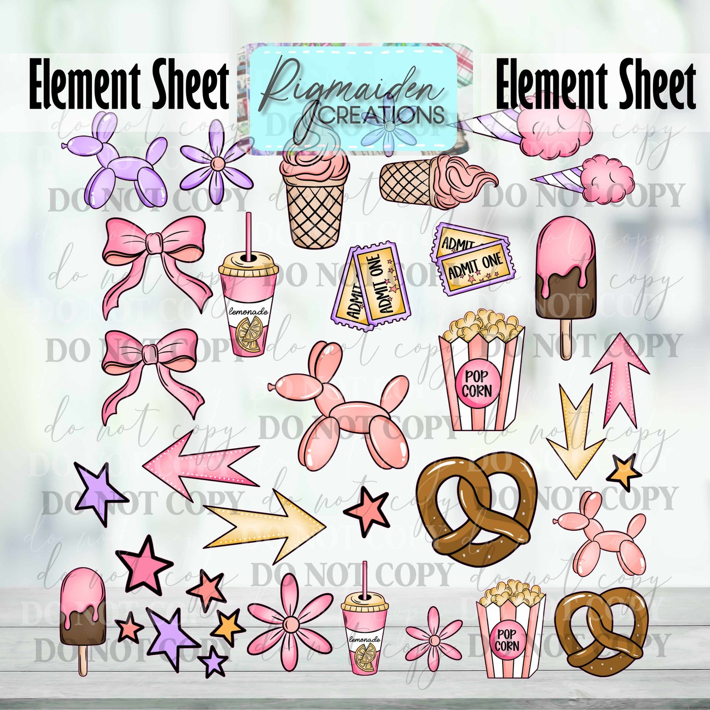 Pink Lemonade Carnival Element Sheet