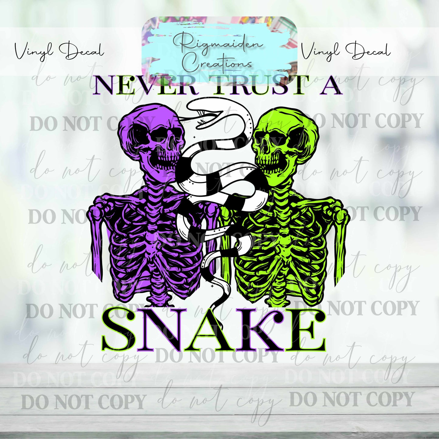 Snake and Skeleton Vinyl Decal