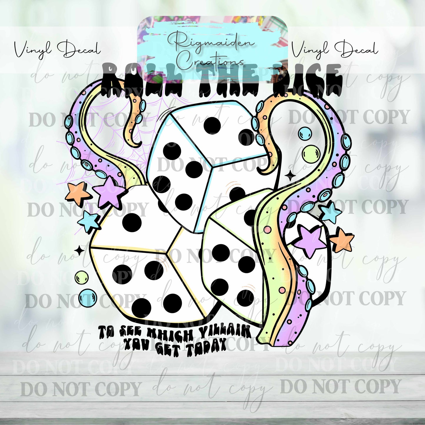 Dice and Tentacles Vinyl Decal