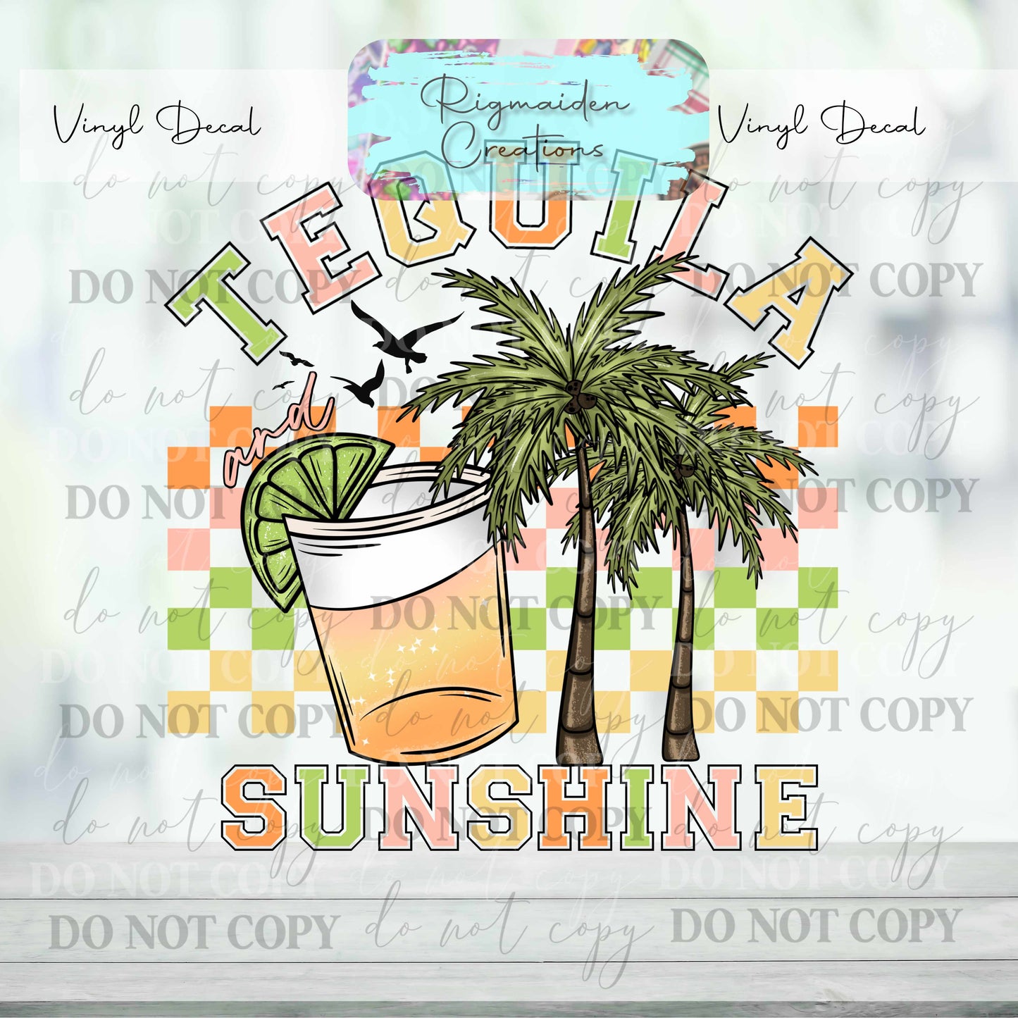 Tequila Sunrise Vinyl Decal