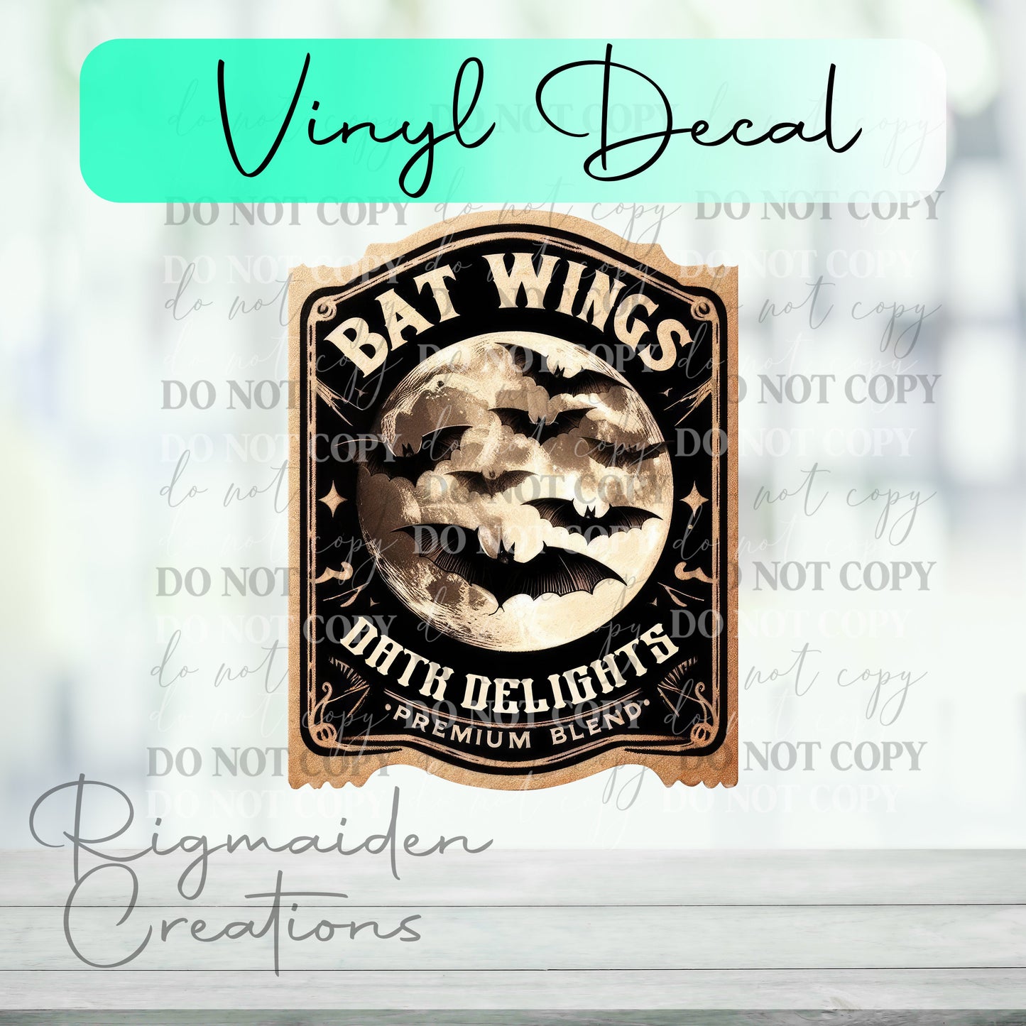 Bat Wings Potion Label Vinyl Decal
