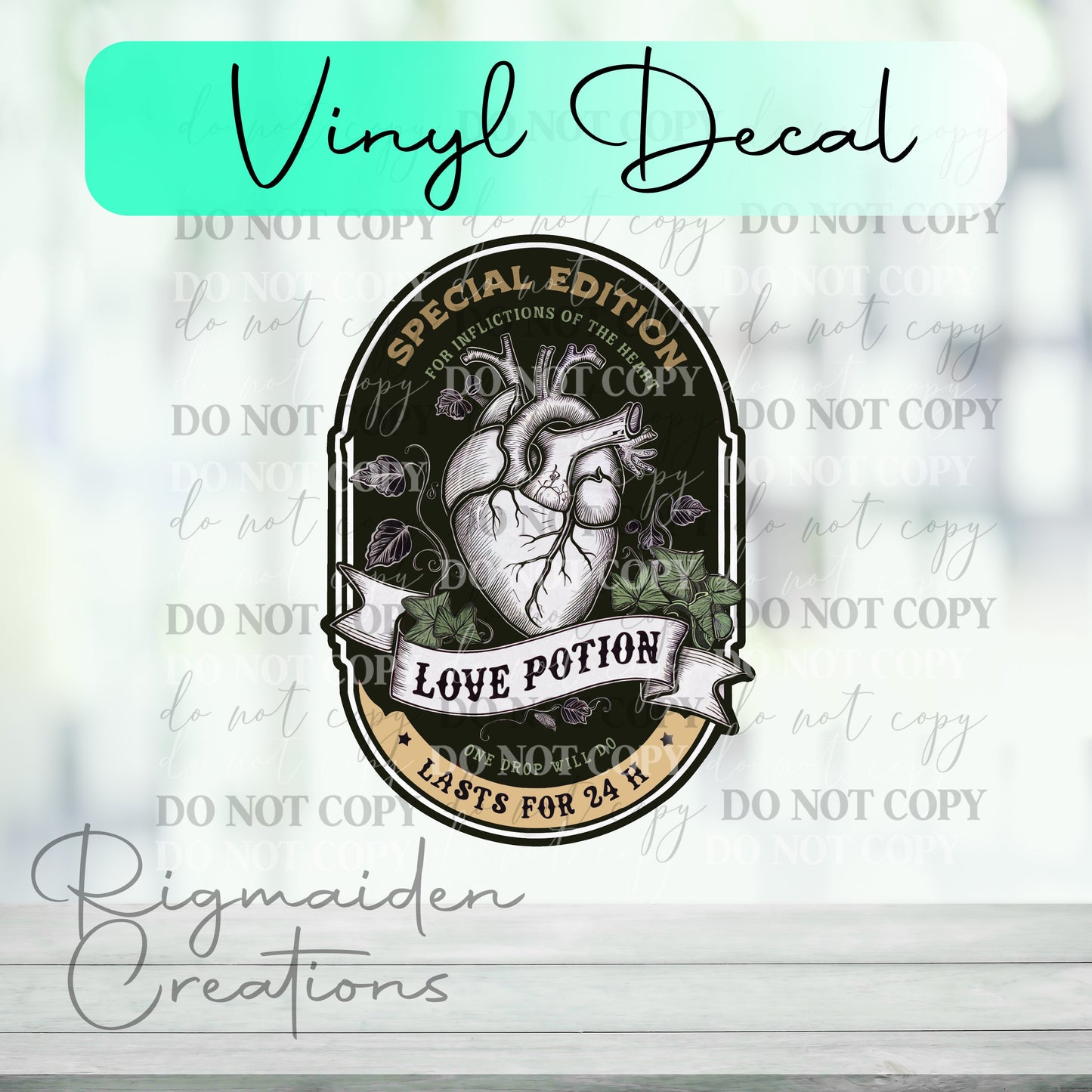 Dark Love Potion Label Vinyl Decal