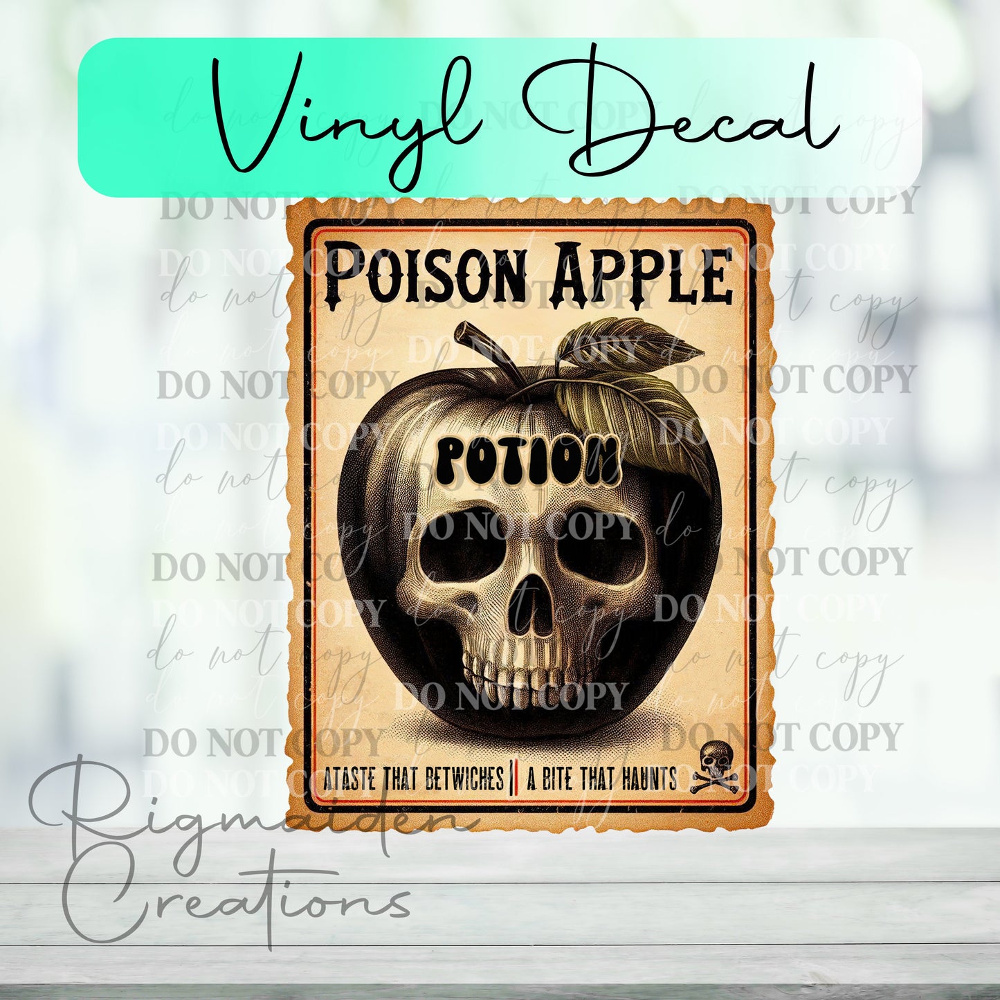 Poison Apple Potion Label Vinyl Decal