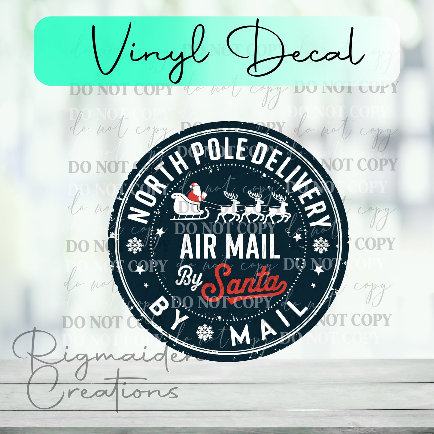 North Pole Santa Delivery Christmas Label Vinyl Decal