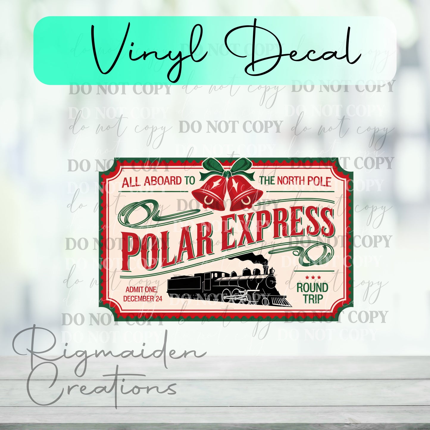 Polar Express Christmas Label Vinyl Decal
