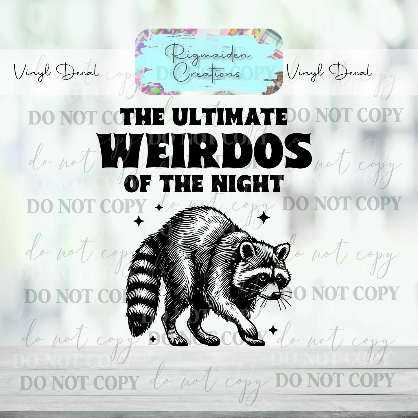 Weirdos of the Night, Racoon Vinyl Decal