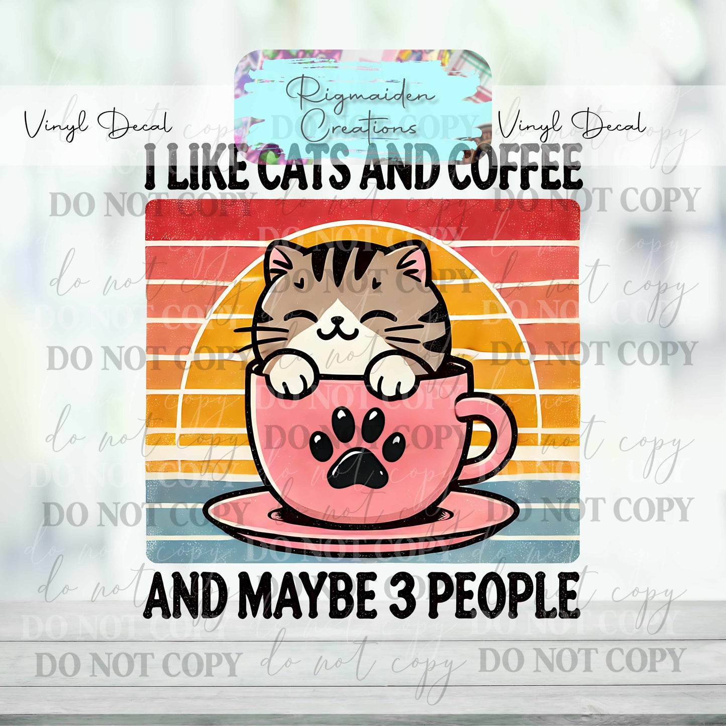Coffee and Cats Vinyl Decal