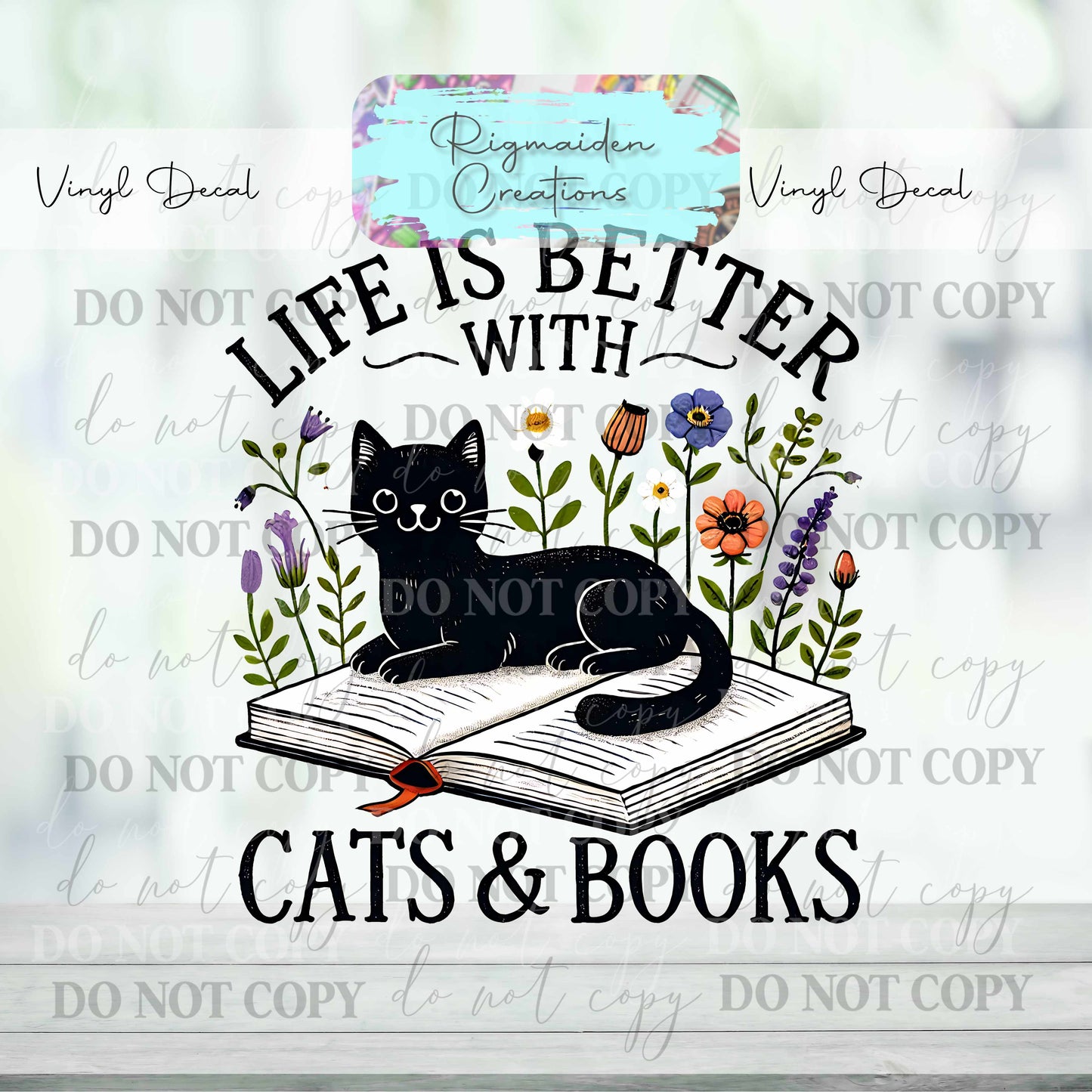 Books & Cats Vinyl Decal
