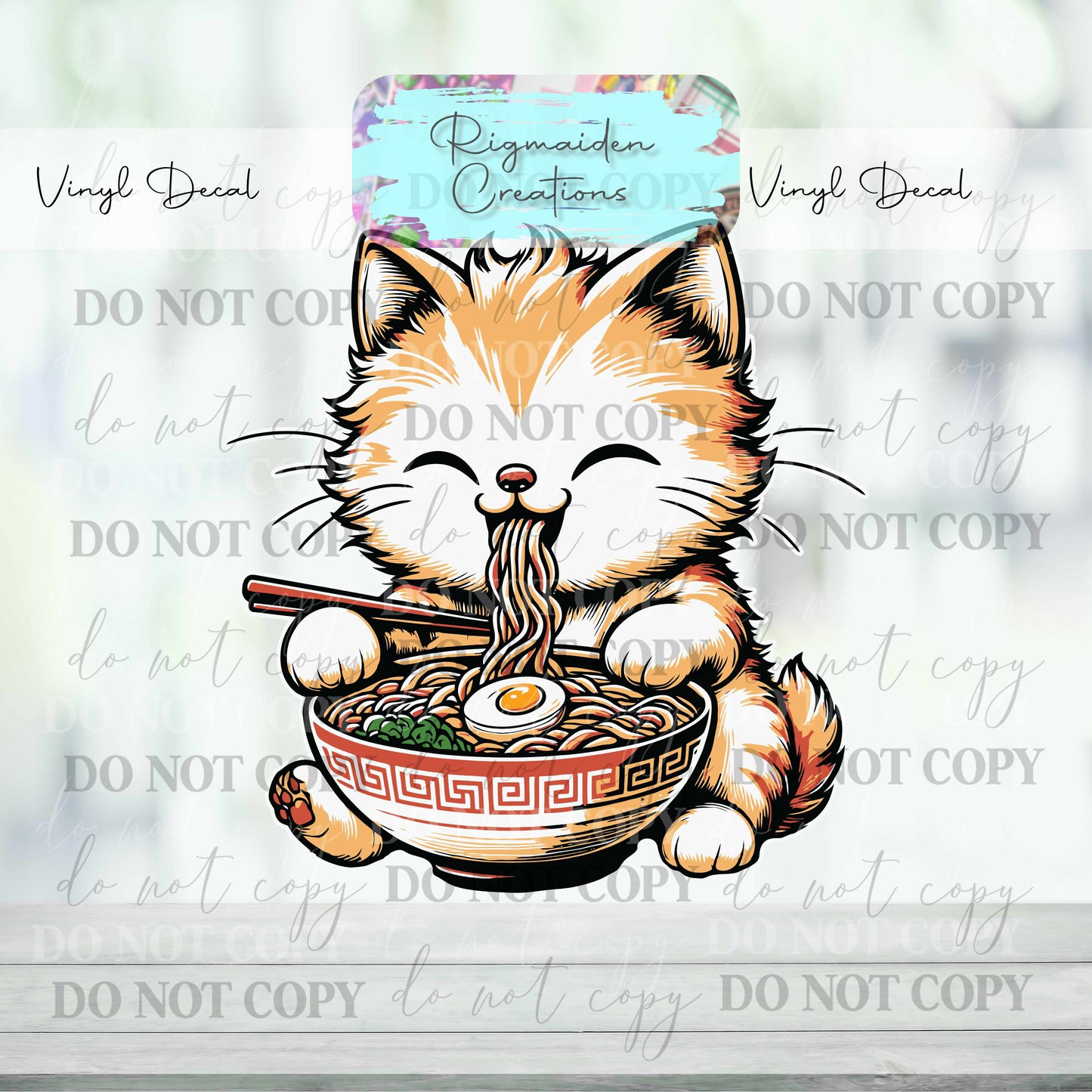 Ramen Cat Vinyl Decal