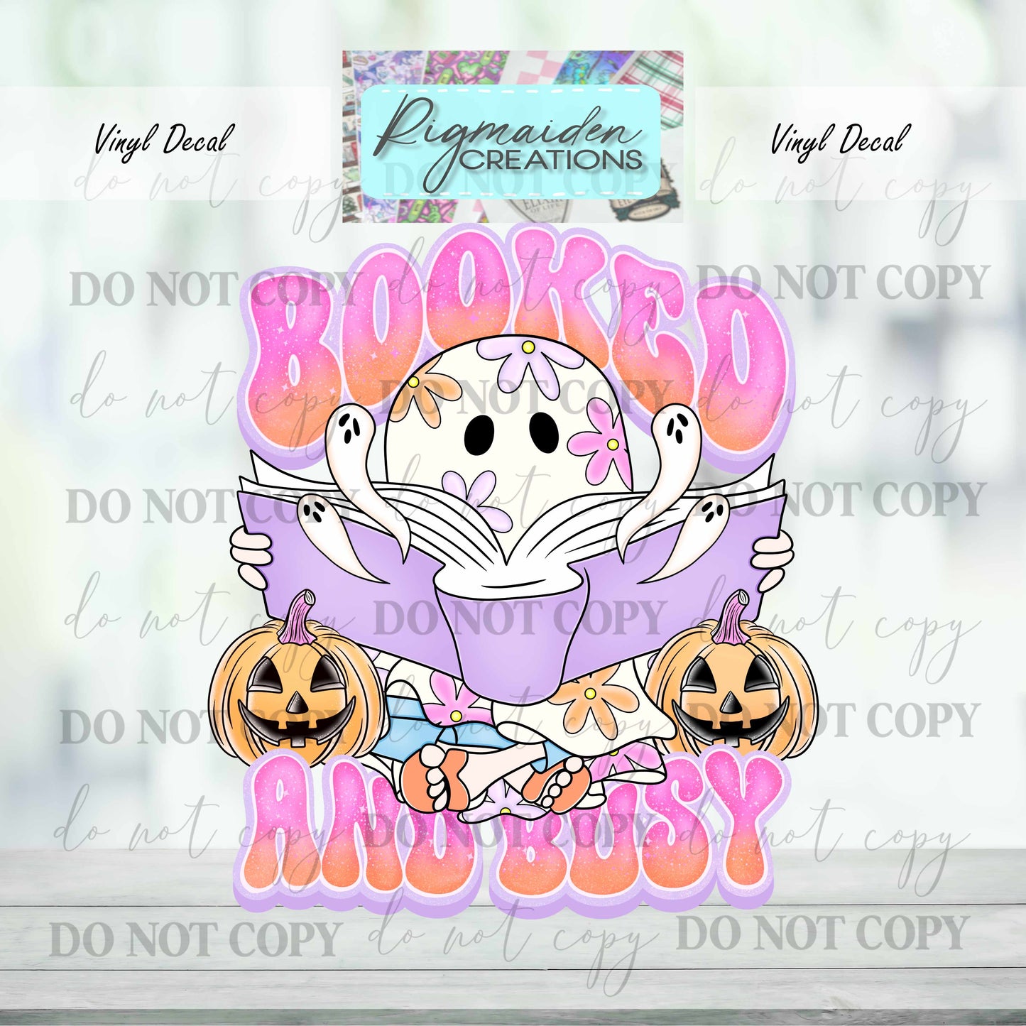 Lizzie Spooky Booked and Busy Vinyl Decal