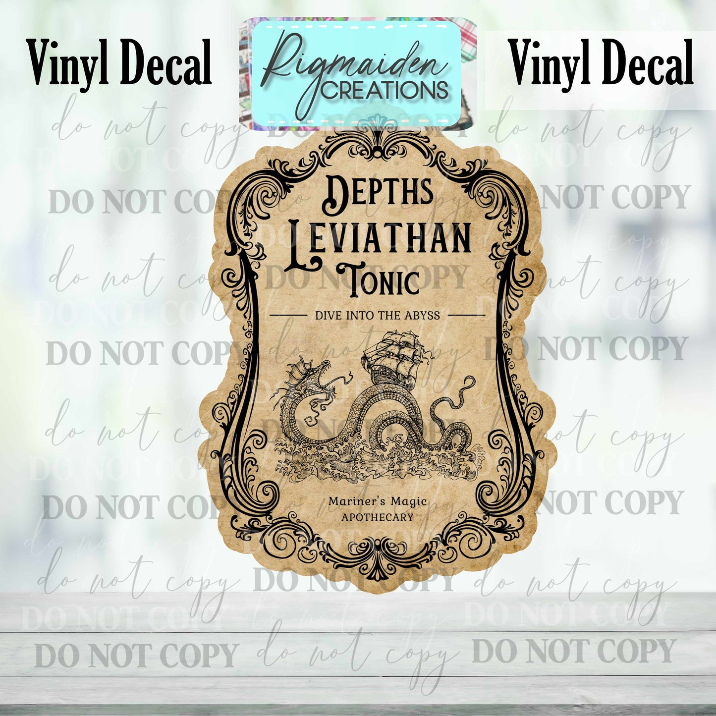 Depths Leviathan Tonic Potion Label Vinyl Decal