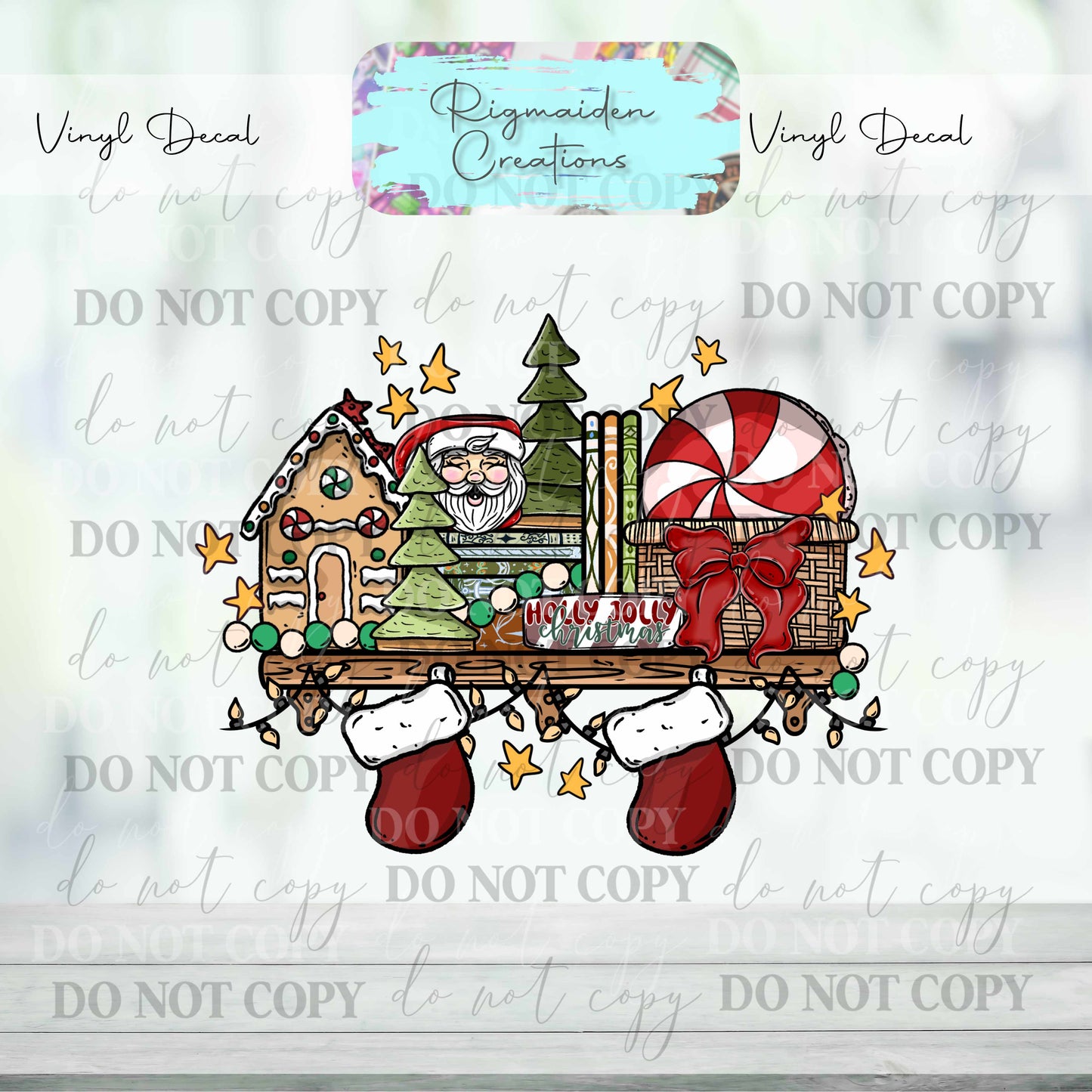 Christmas Bookshelf Decal