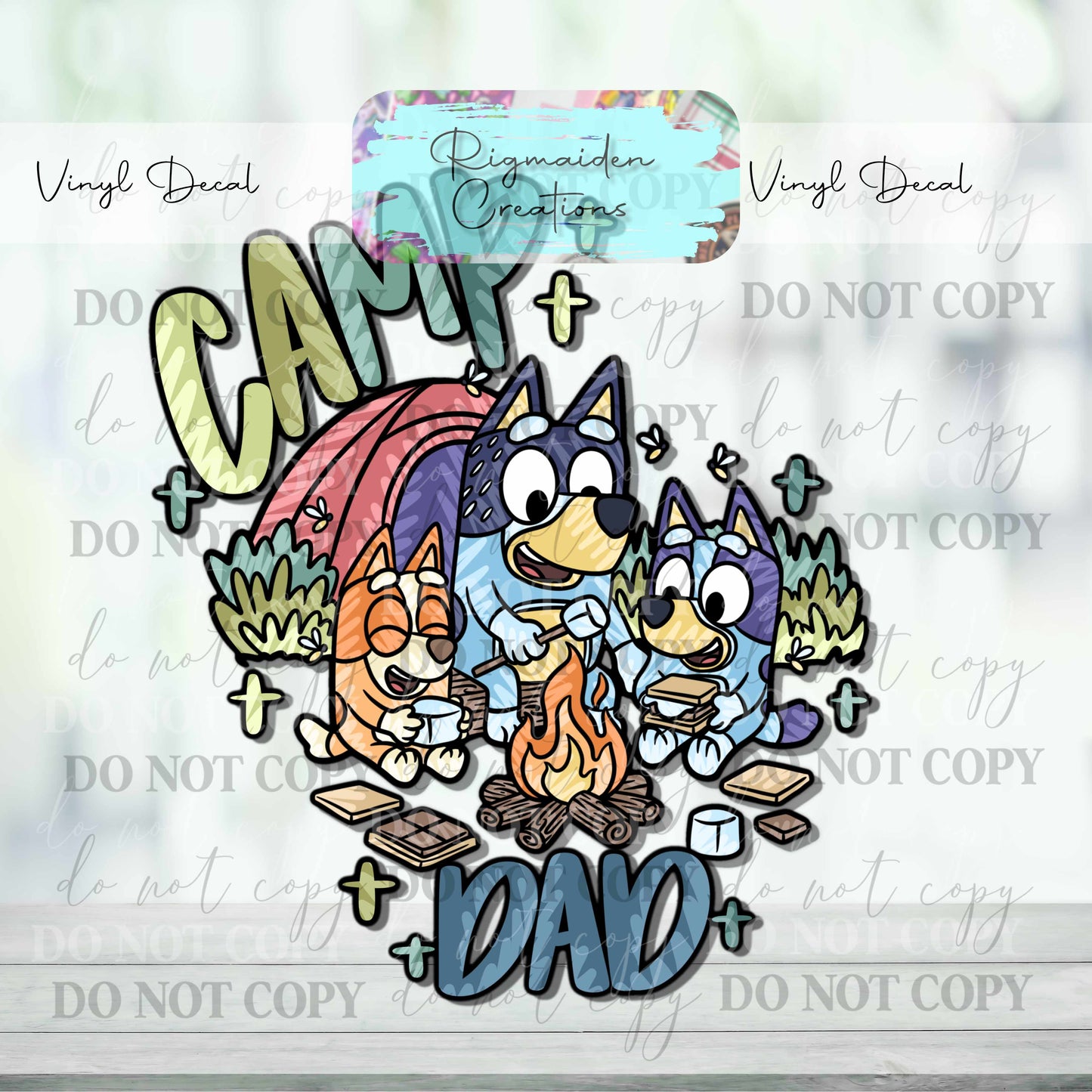 Camp Dad Bluey Decal