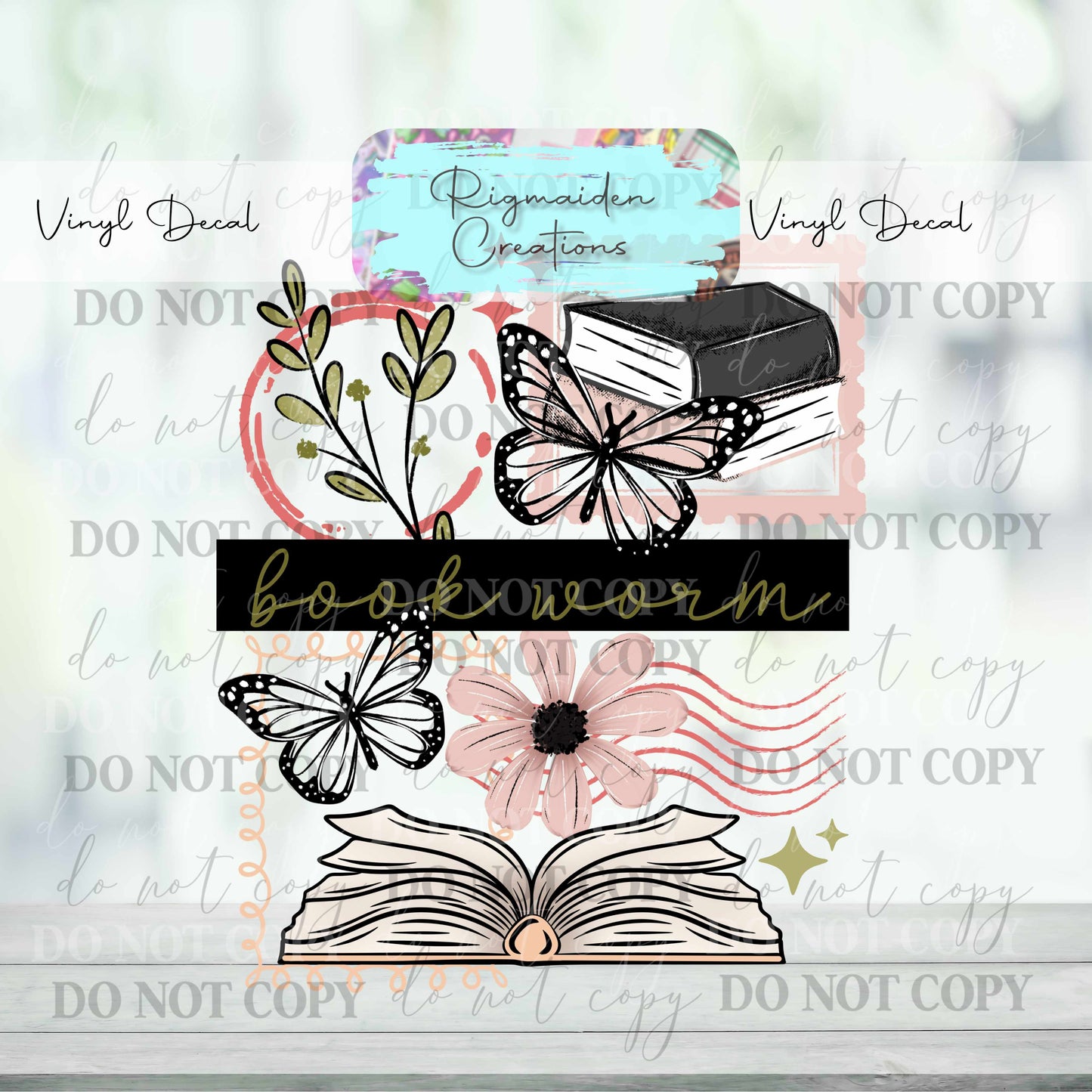 Bookworm Butterfly Decal
