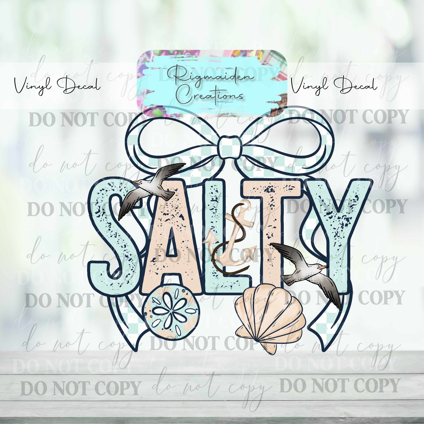 Salty Beach Bow Decal
