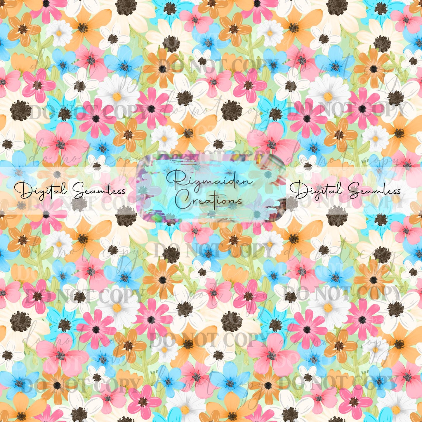Spring Florals Seamless Digital PNG