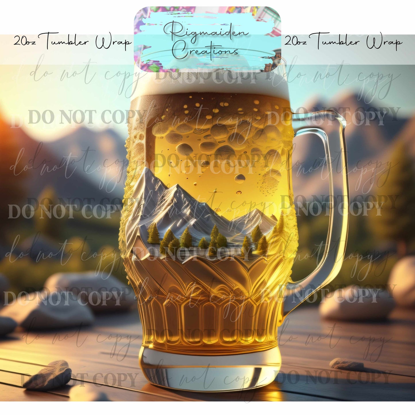Mountain Brew 3D Effect - 20oz Tumbler Wrap