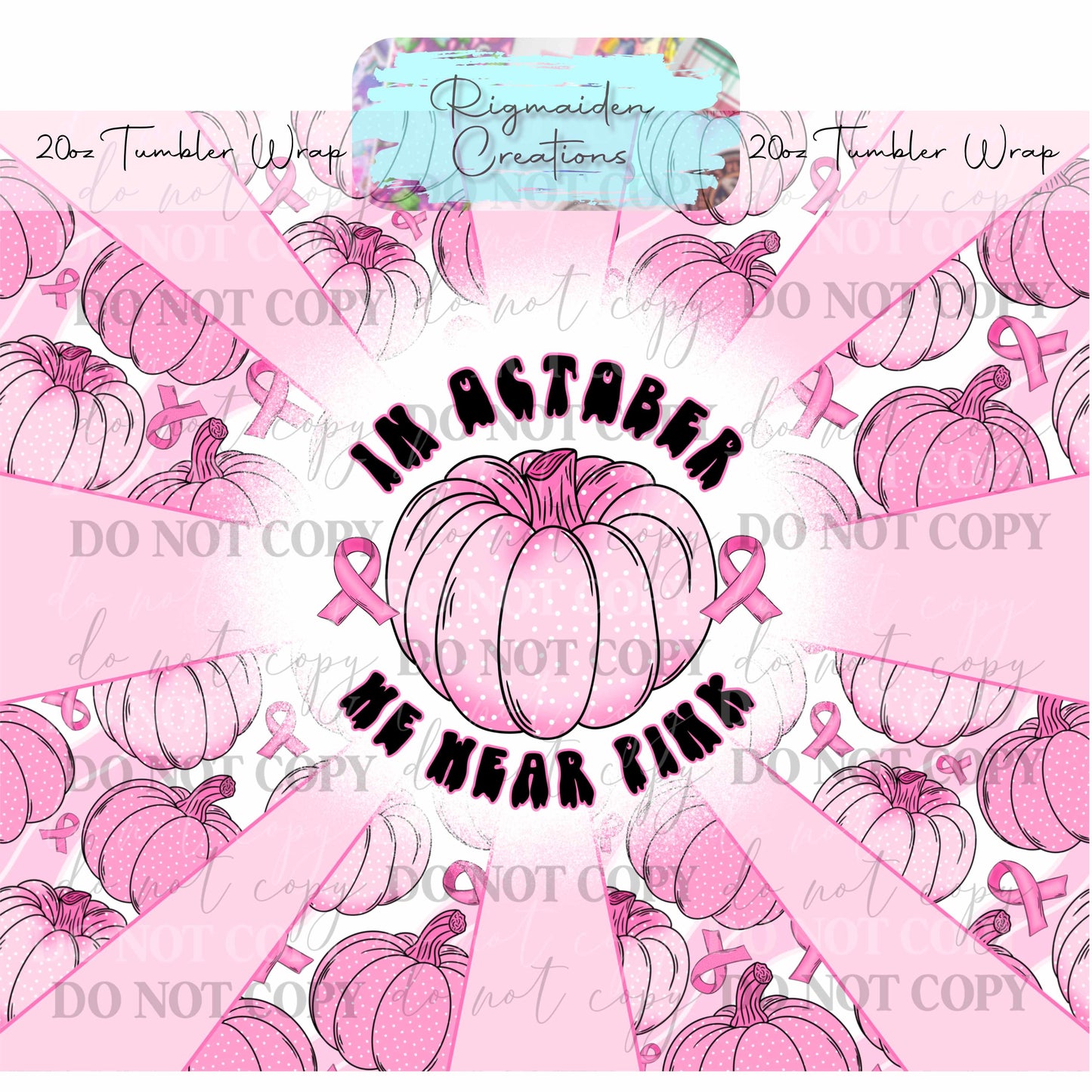 Breast Cancer 'Fall' - 20oz Tumbler Wrap