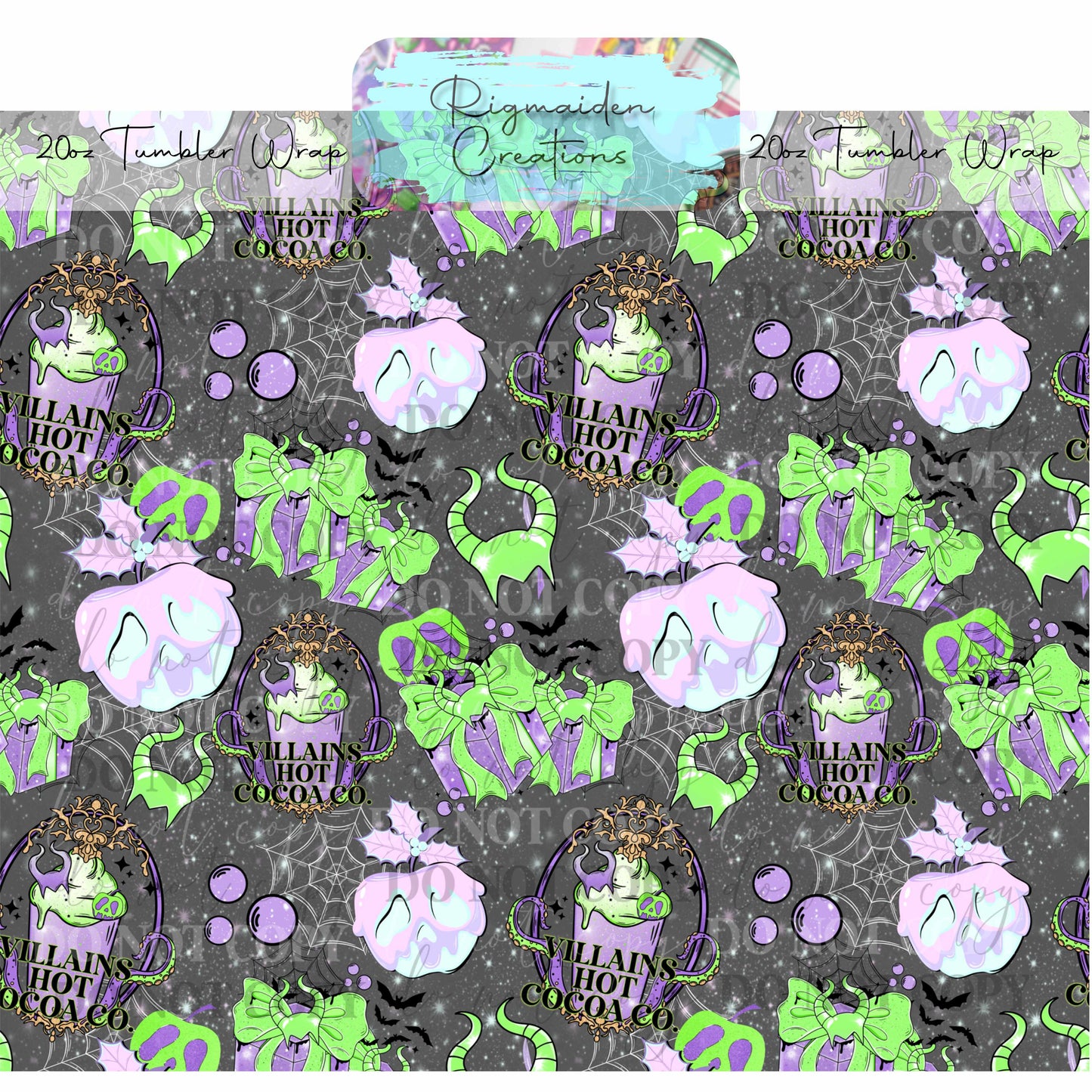 Villains Cocoa Pattern - 20oz Tumbler Wrap