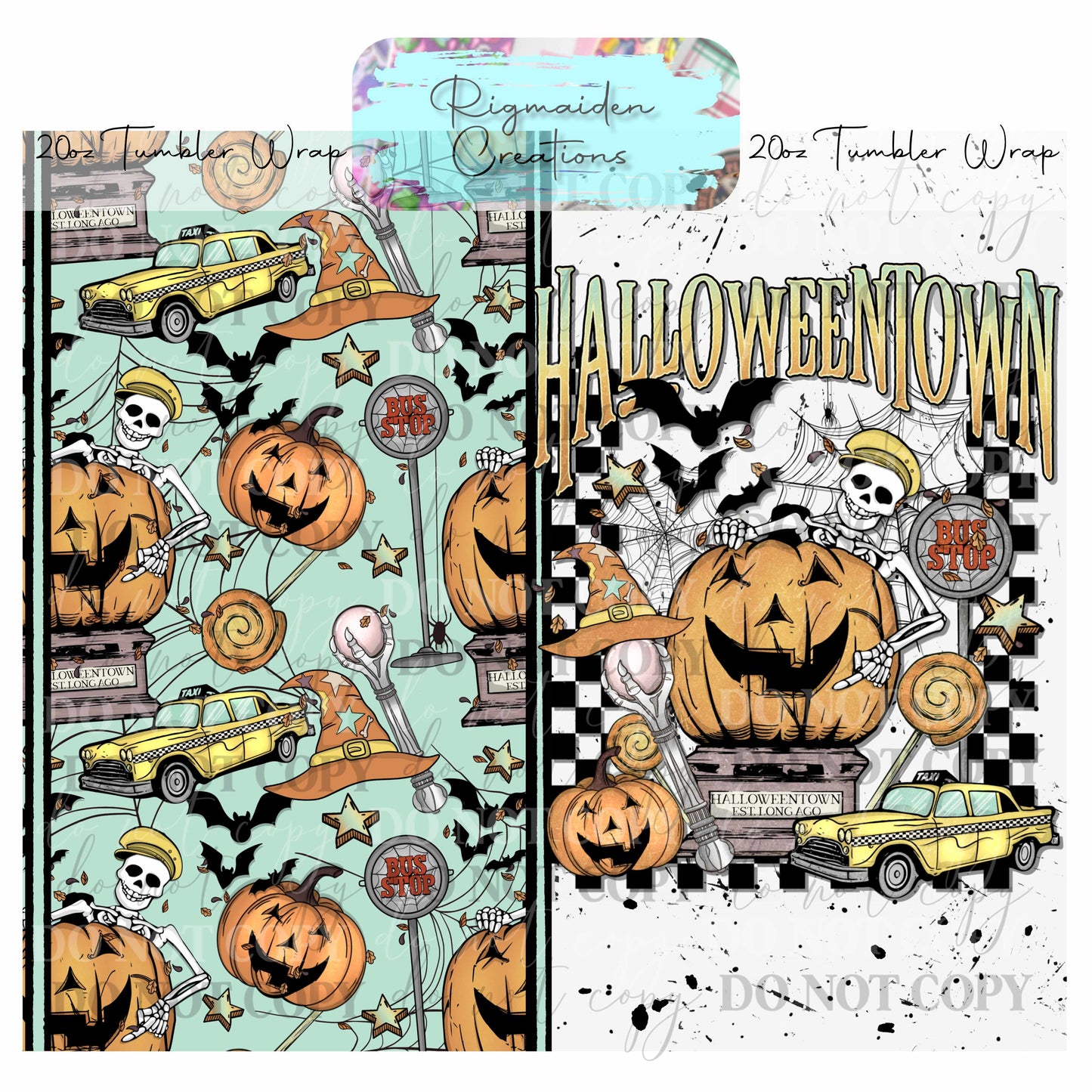 Halloween Town Taxi - 20oz Tumbler Wrap {Multiple}