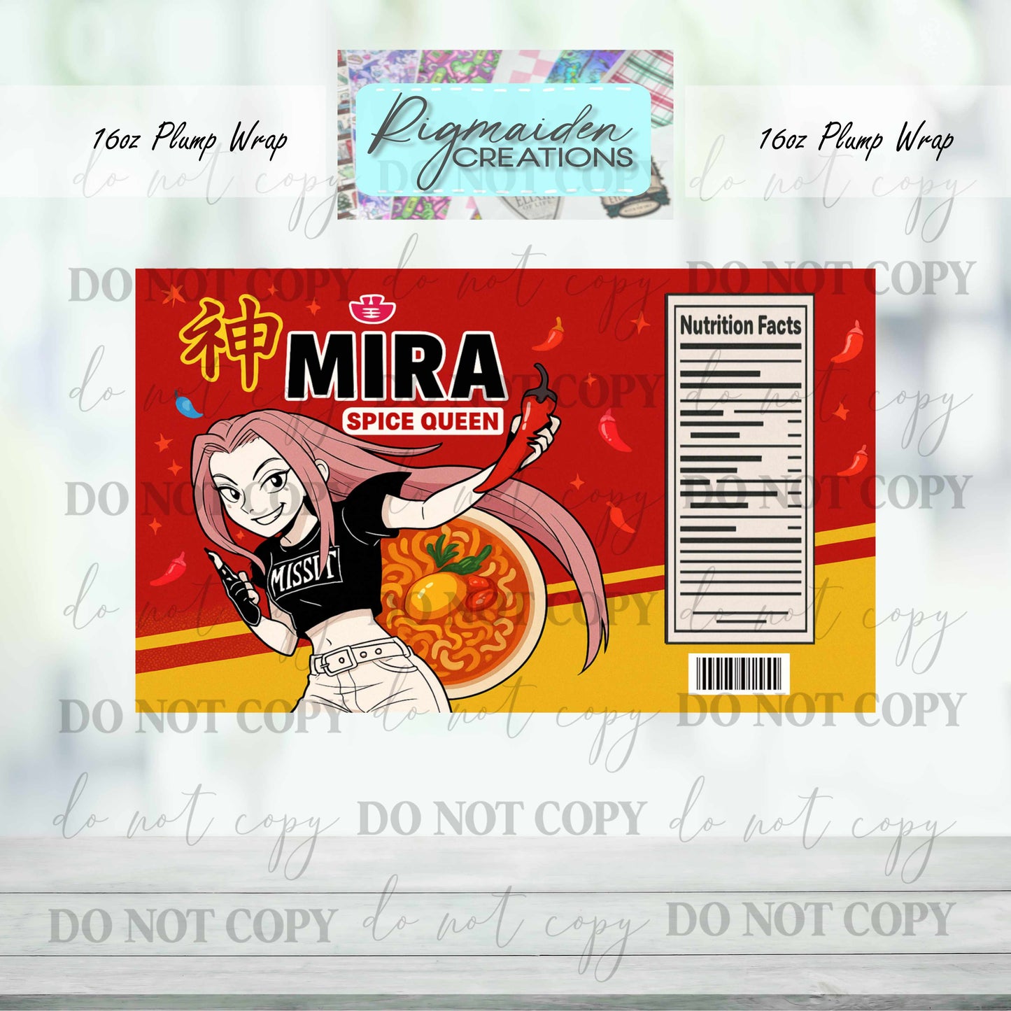 Superstar Ramen Vinyl Wrap for 16oz Tipsy Plump
