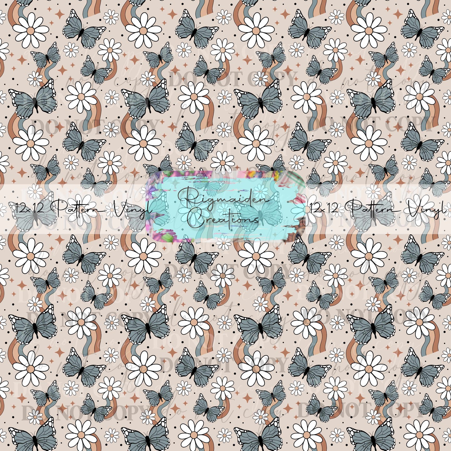 Muted Rainbow Butterflies Vinyl