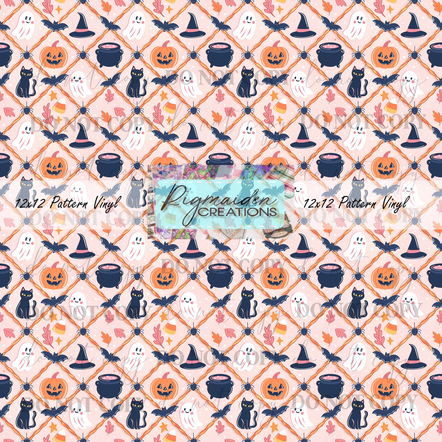 Cute Pink Halloween Collage Vinyl