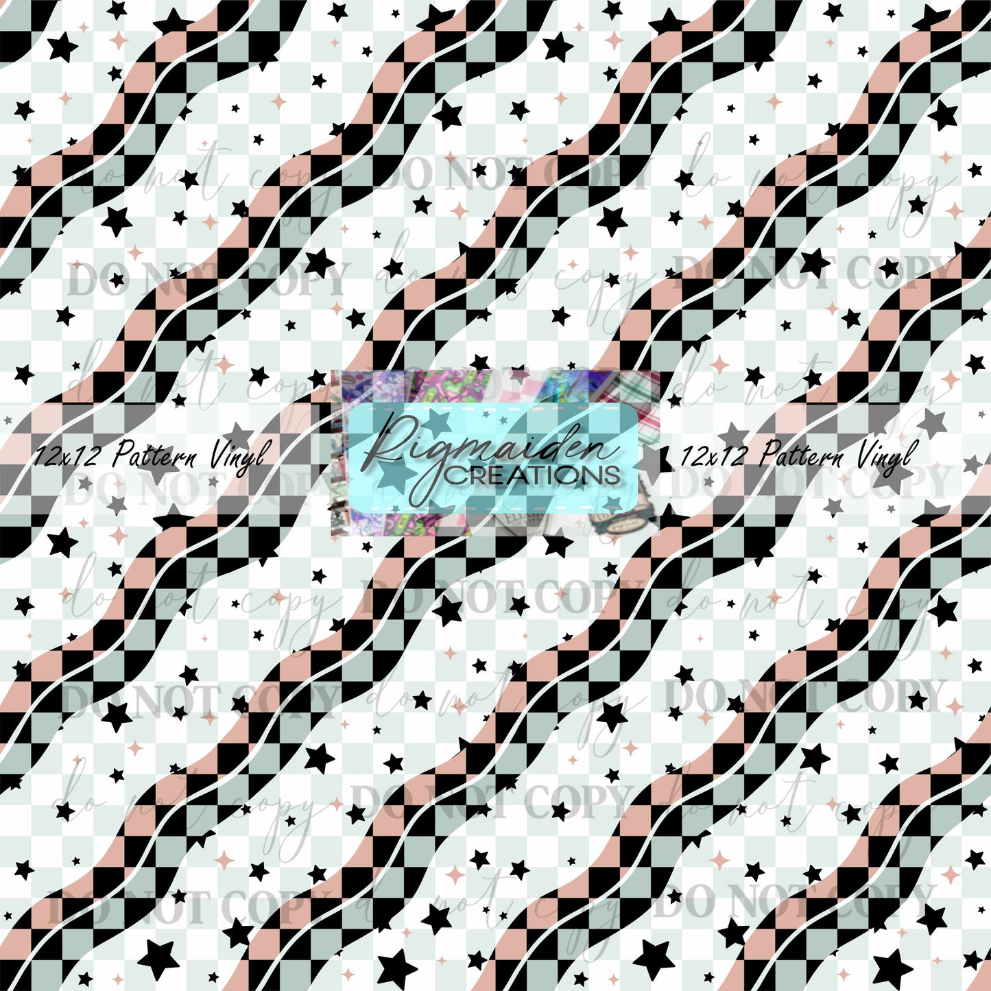 Wavy Retro Checkers Vinyl
