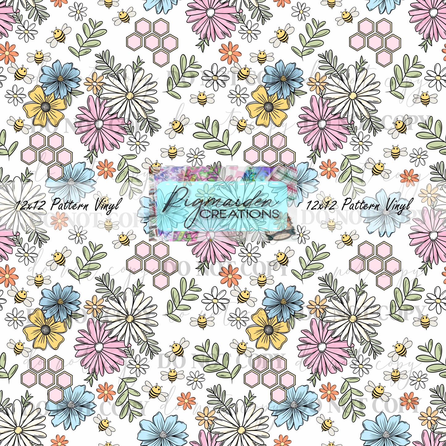 Cute Flowers and Bees Vinyl