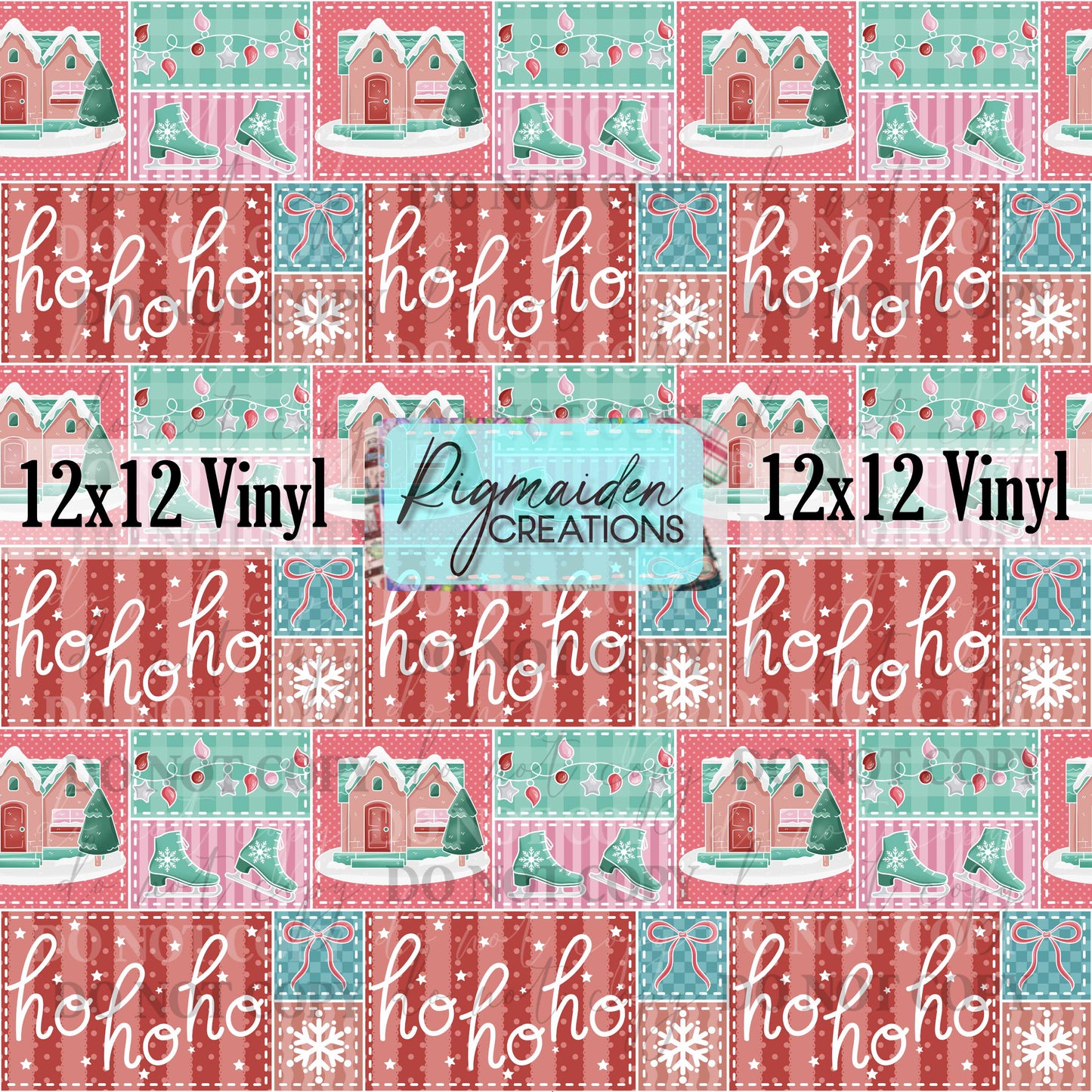Pastel Christmas Quilt Vinyl