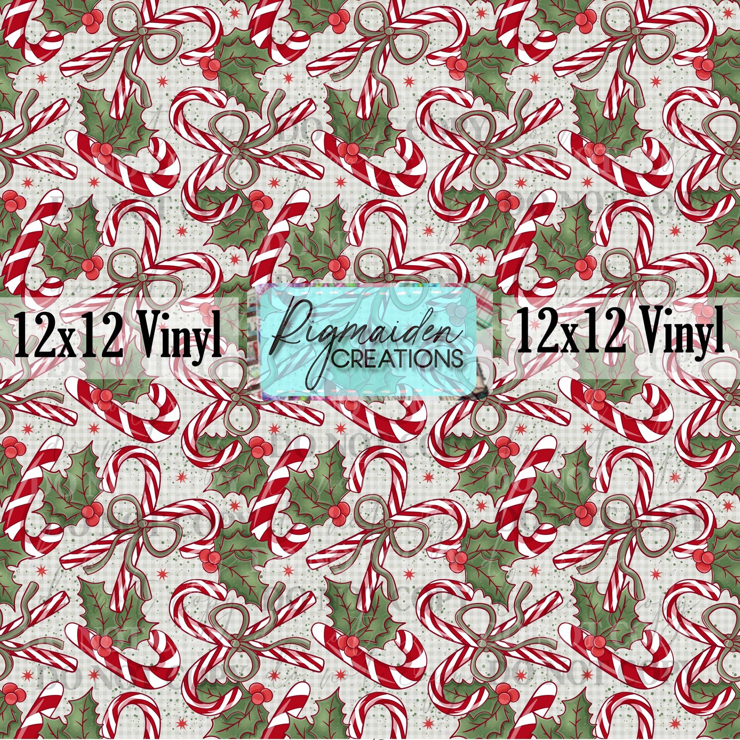 Candy Canes and Mistletoe Vinyl