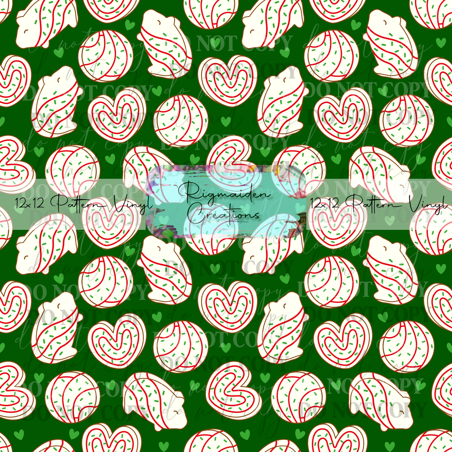 Christmas Cake Conchas Green Vinyl