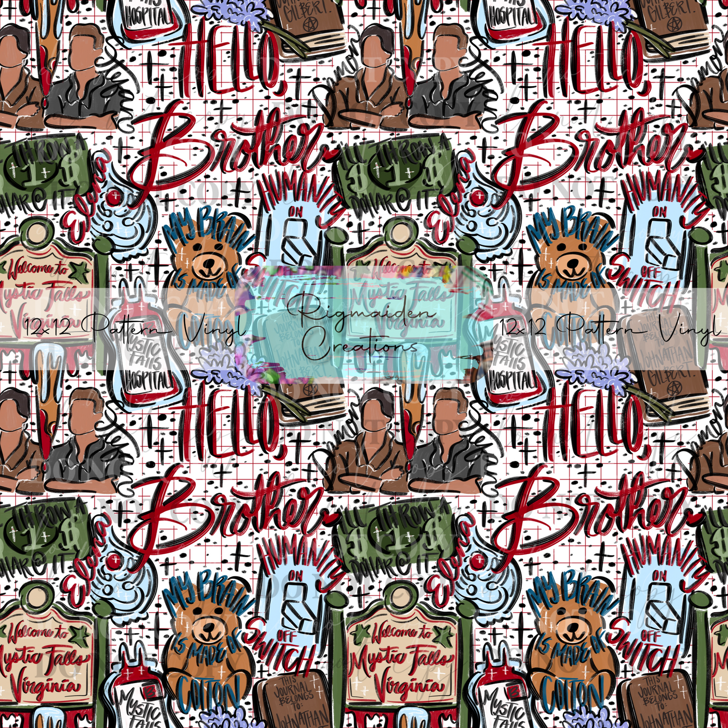 Vampire Diaries Sketch Doodles Vinyl