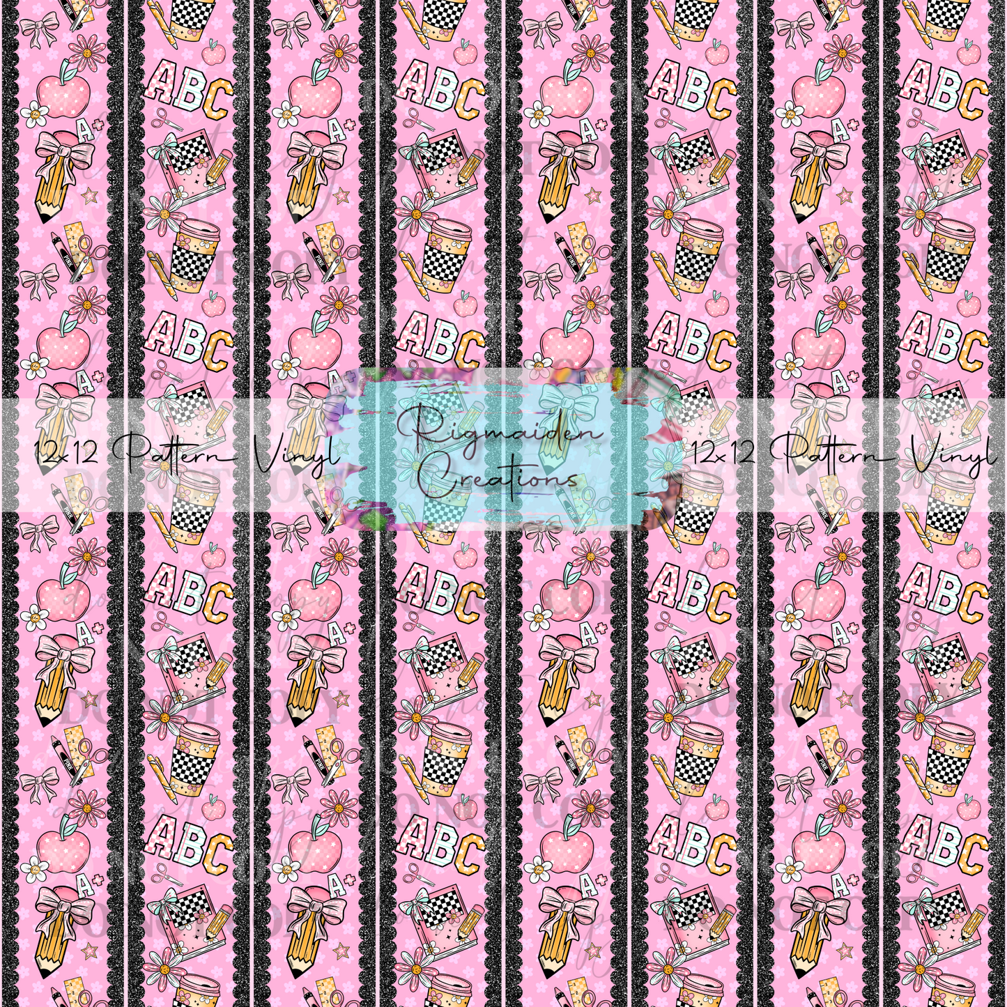 Pink Composition School Ribbon Vinyl