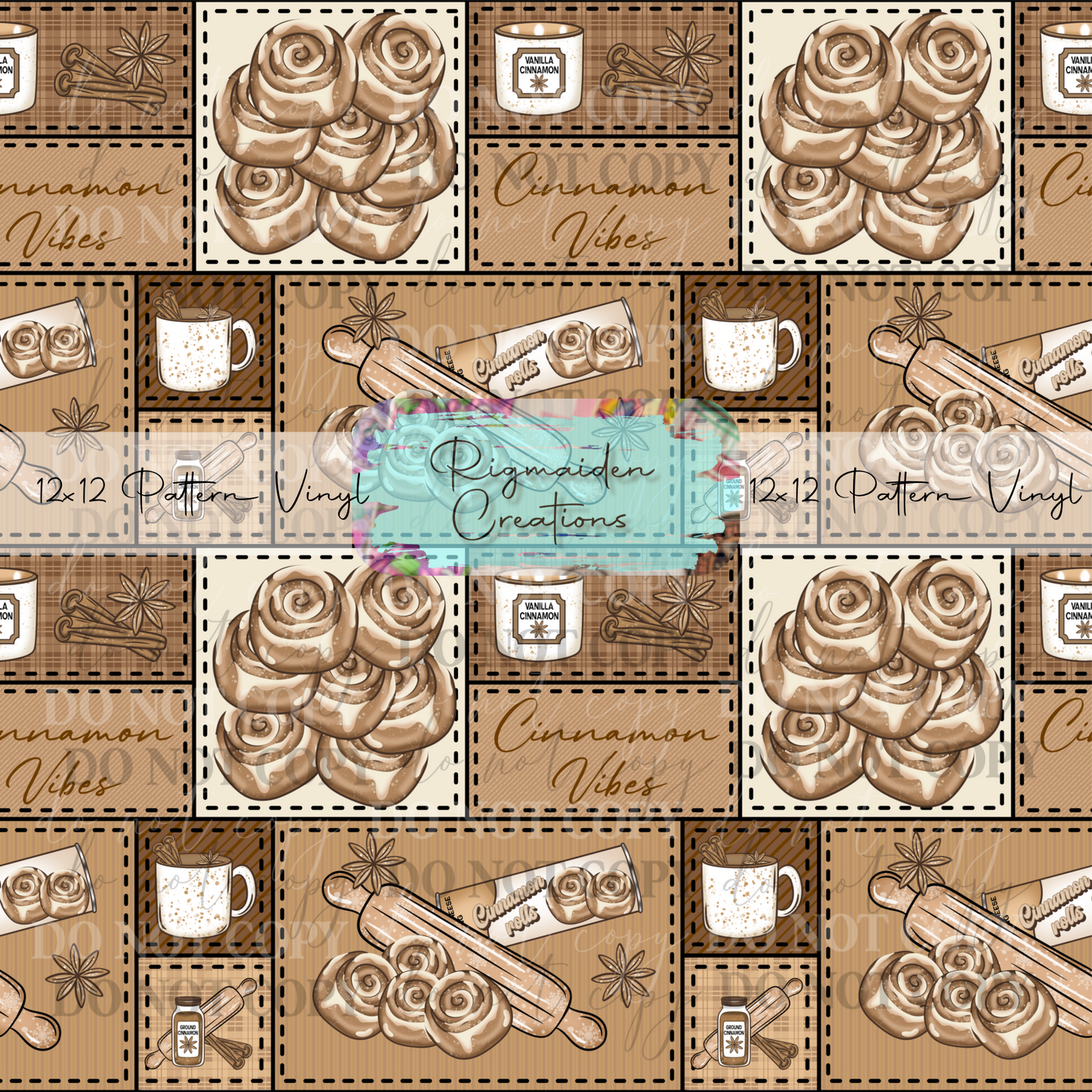 Cinnamon Quilt Seamless Digital PNG