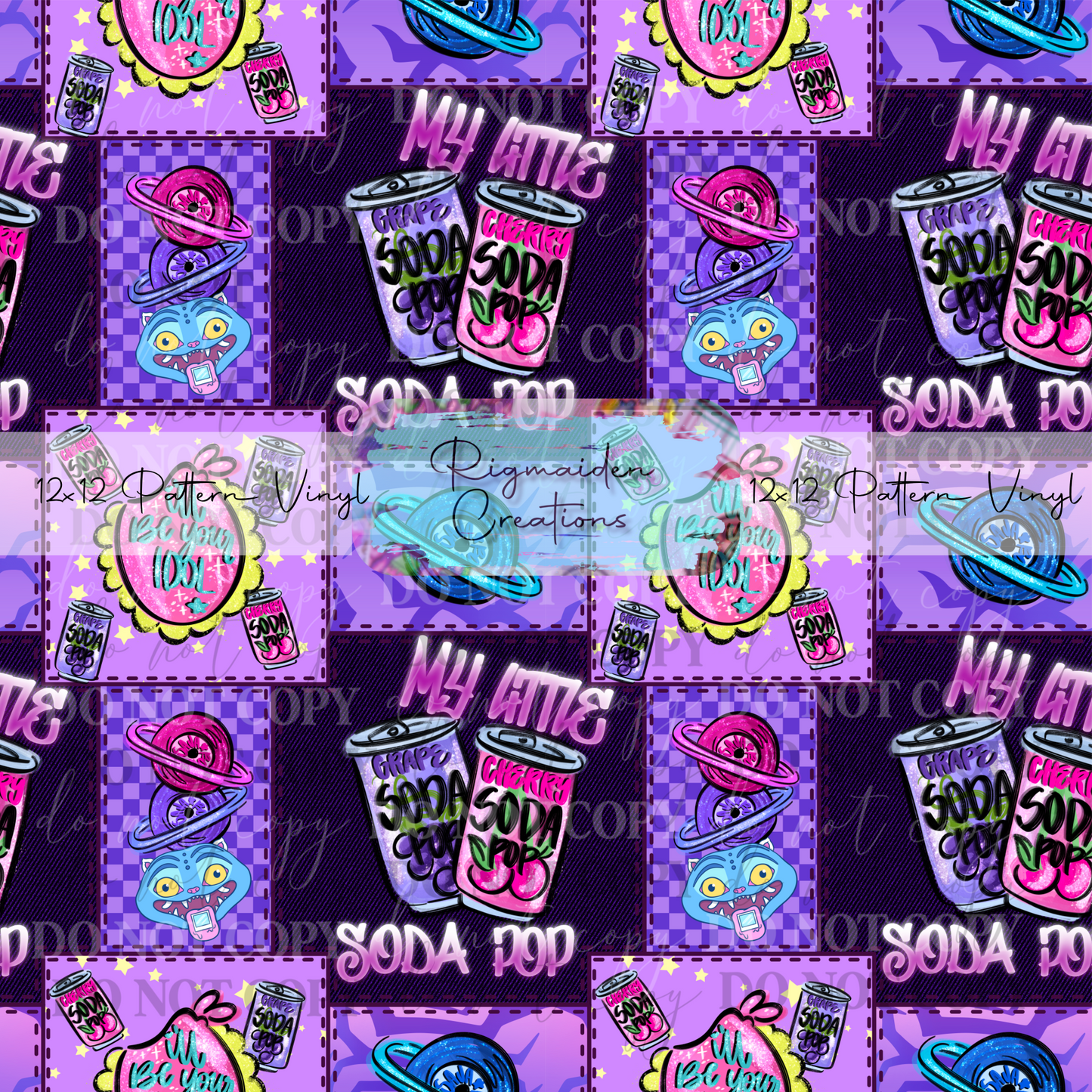 KPop Soda Pop Seamless Digital PNG