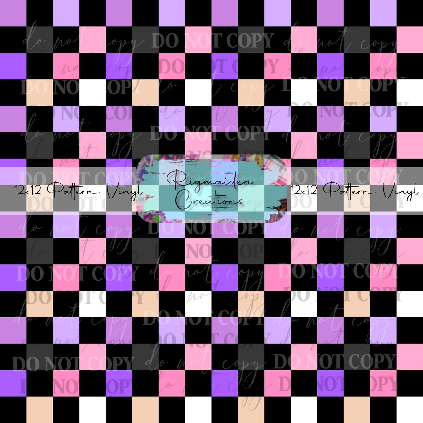Purple and Pink Checkers Vinyl