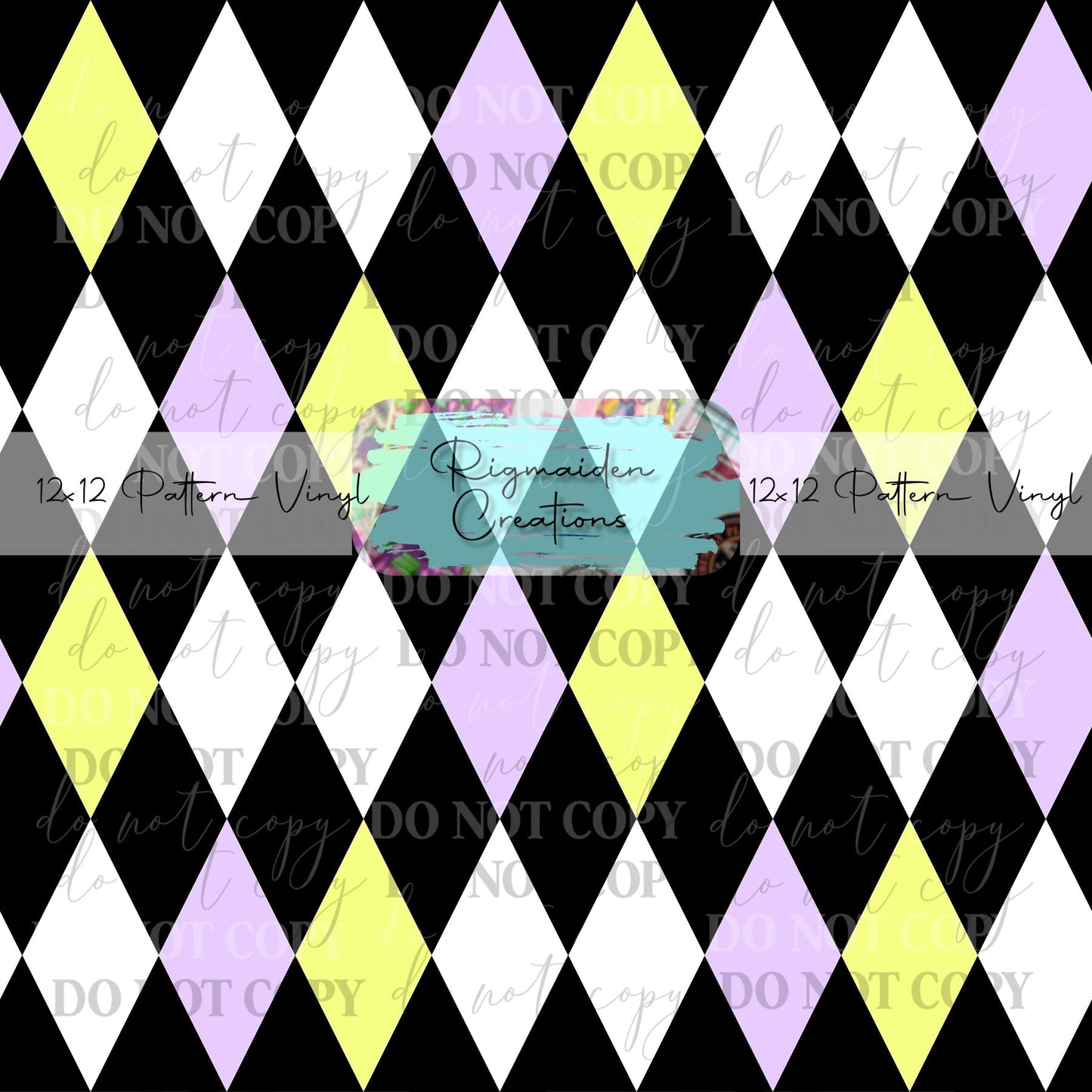 Purple Yellow Black Diamonds Vinyl