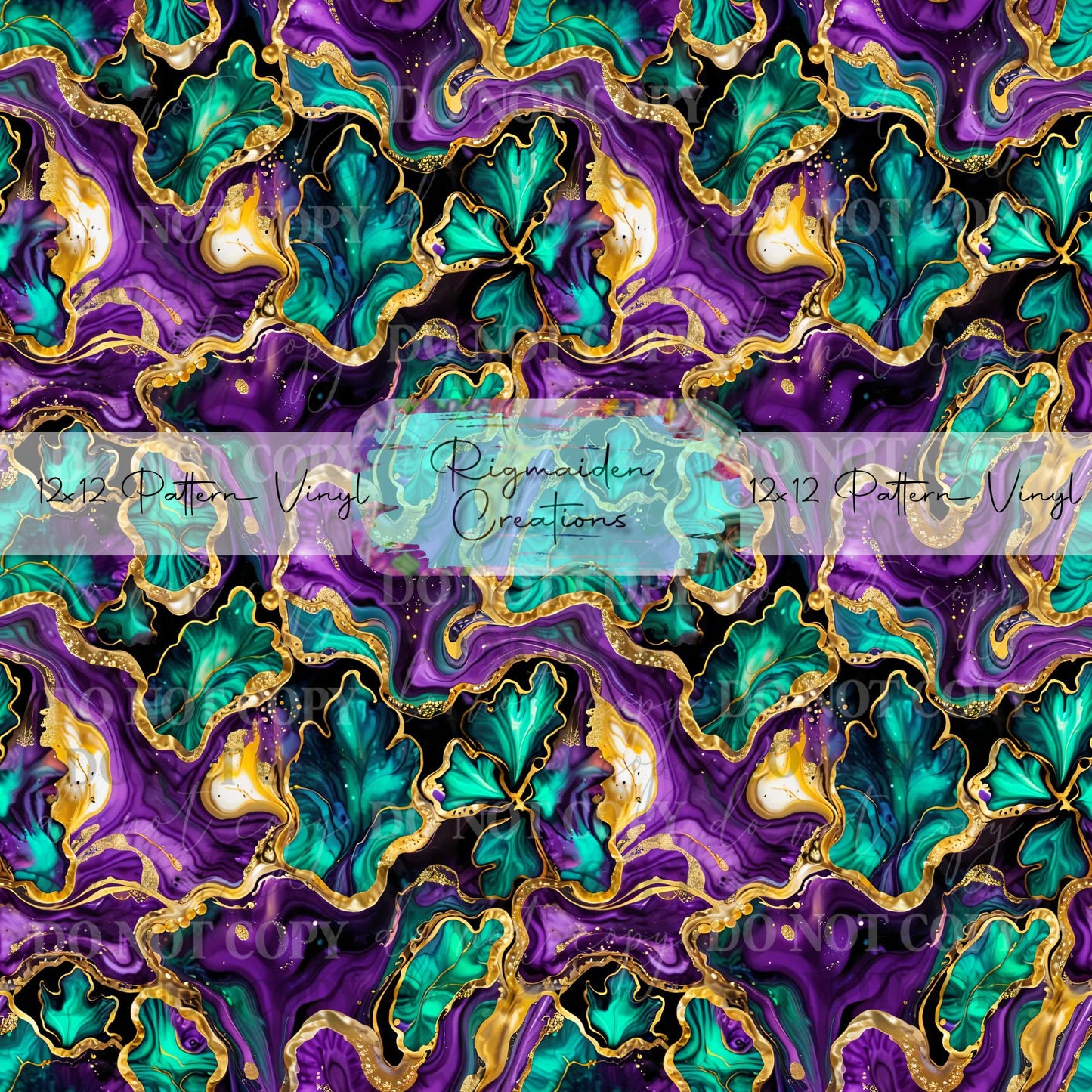 Watercolor Geode Mardi Gras Vinyl