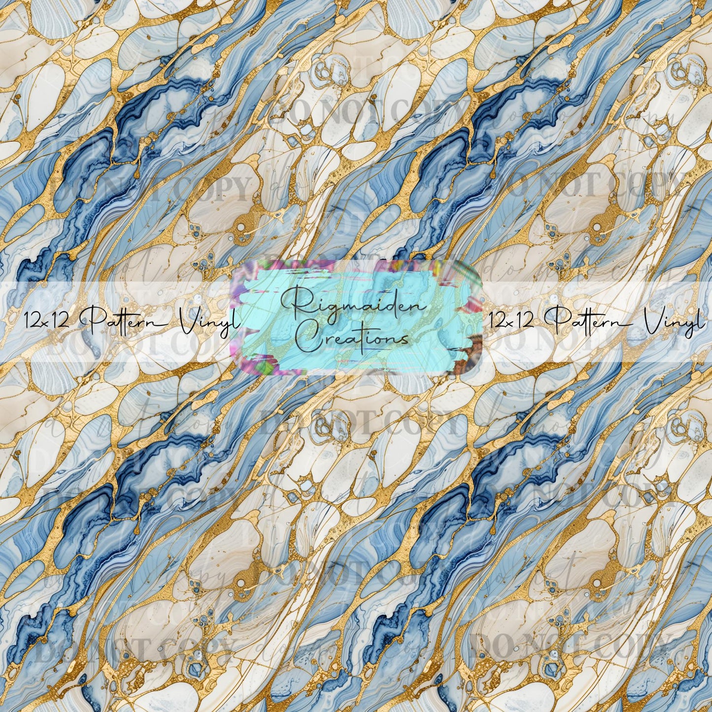 Blue And Gold Marble Vinyl