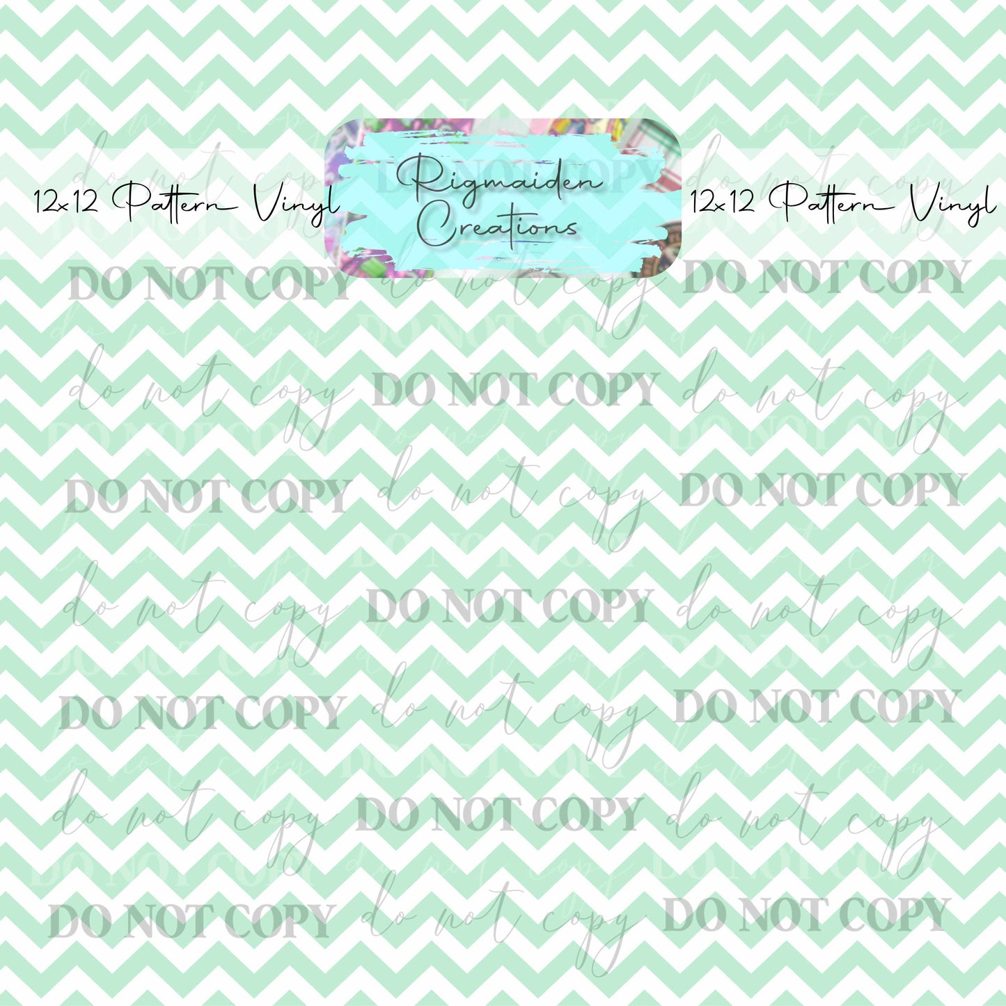 Mint and White Chevron Vinyl