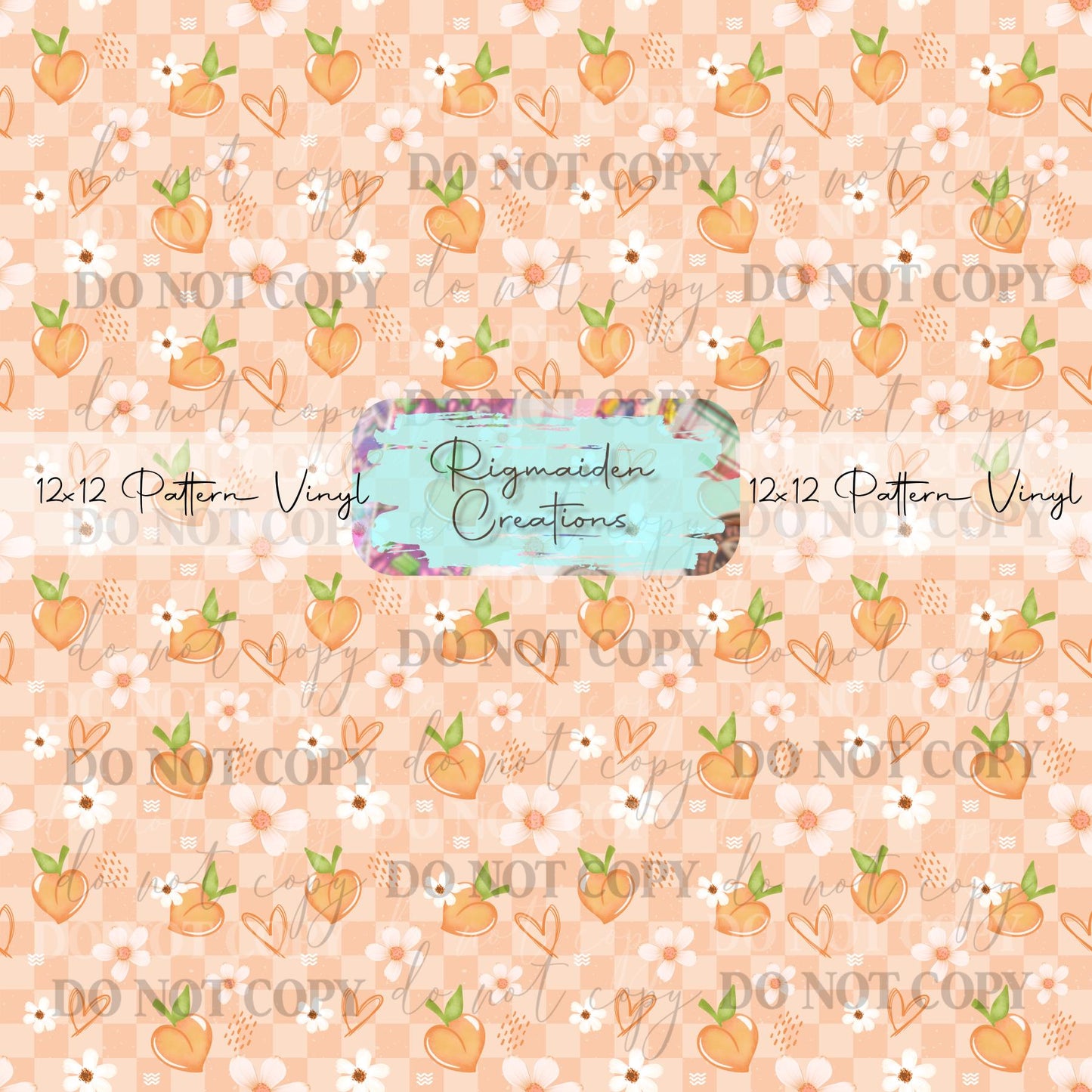 Checkered Peach Vinyl