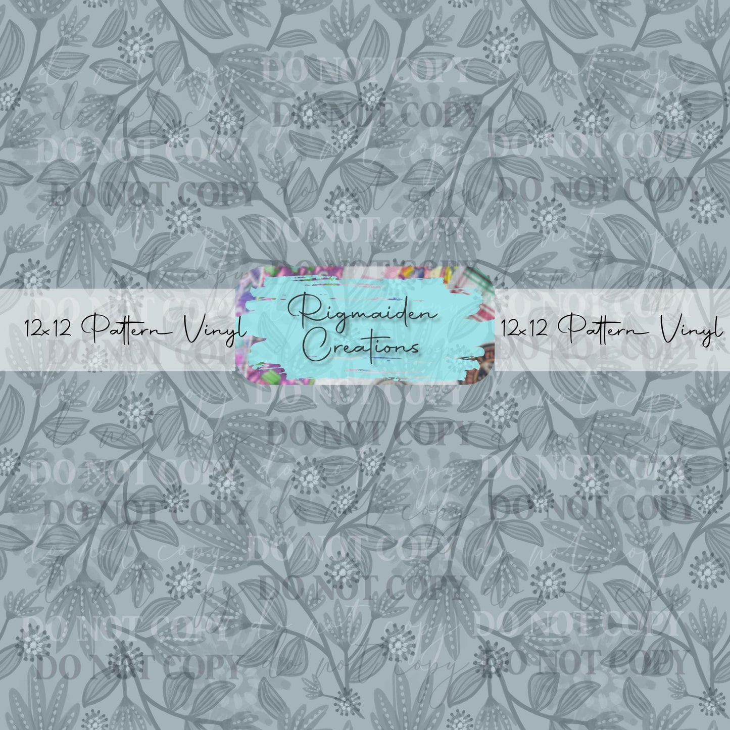 Muted Blue Watercolor Floral Vinyl