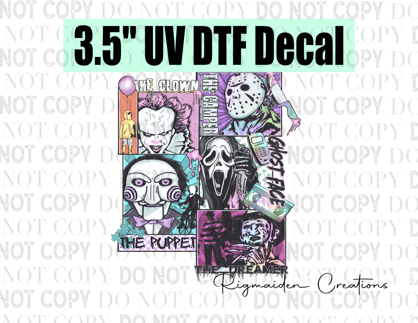 Horror Collage UV DTF Decal