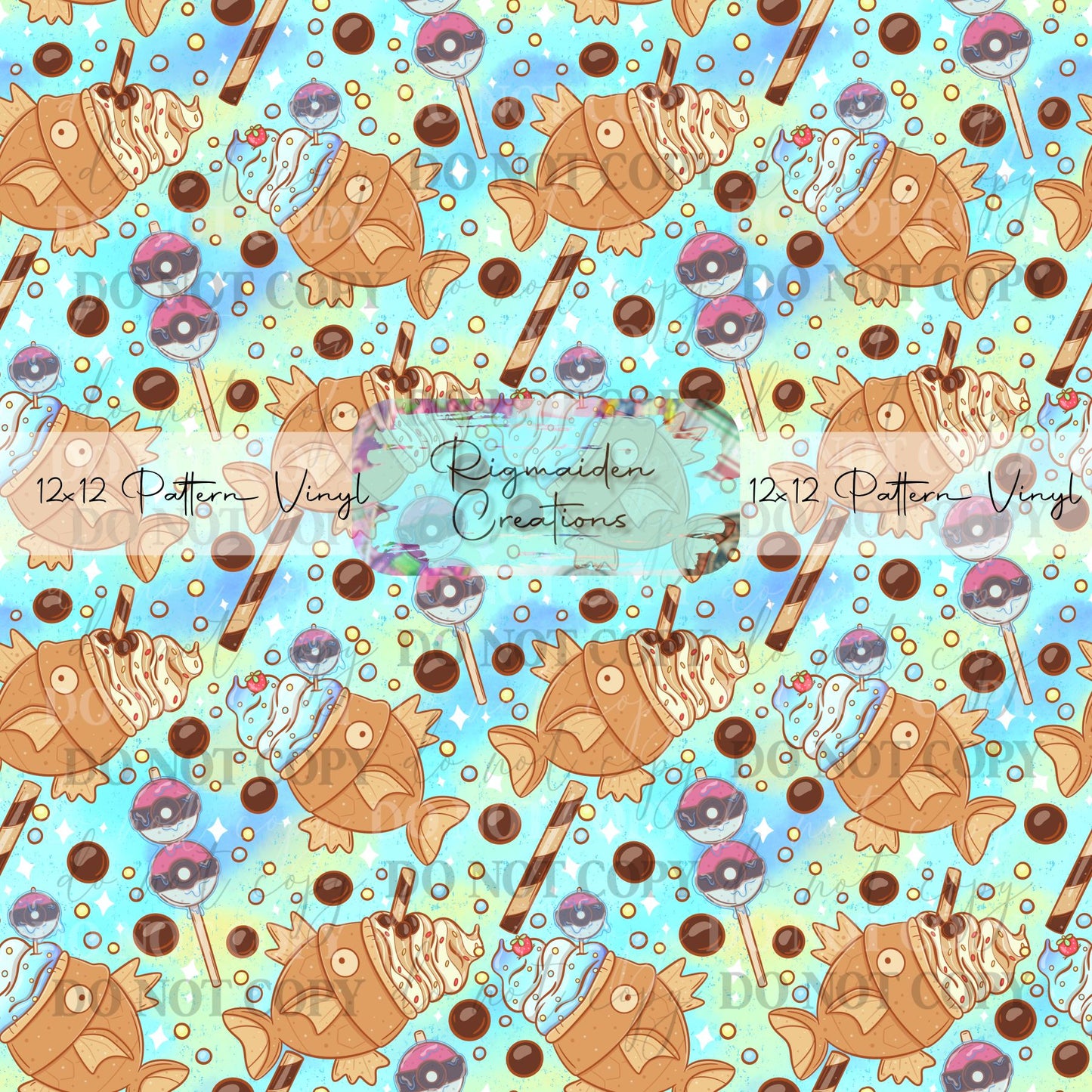 Blue Green Ombre Poke Ice Cream Vinyl