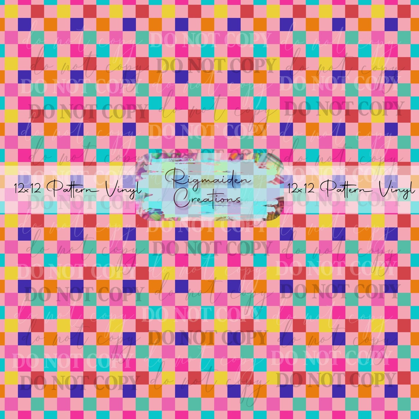 Bright Rainbow Small Checkered Vinyl