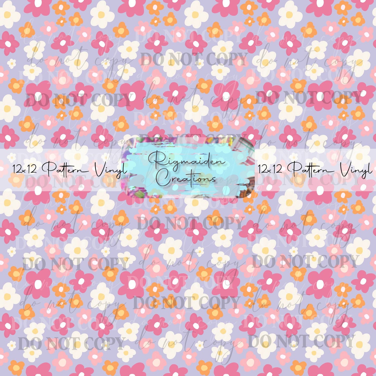 Purple Doodle Flower Vinyl