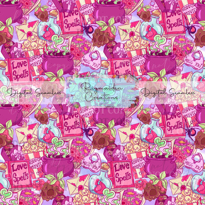 Creepy Valentine's Sweets Seamless Digital PNG